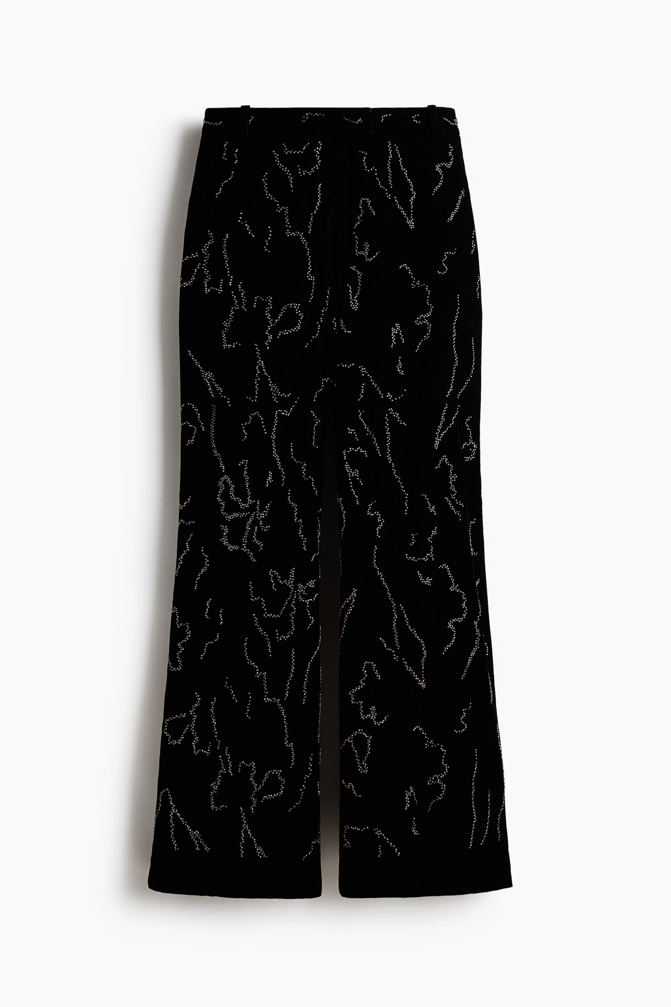 View larger image: Embroidered velvet trousers - Black - Ladies | H&M HK 6