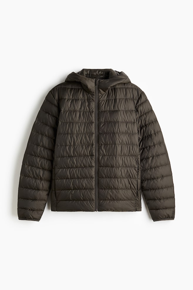 Slim Fit Lightweight puffer jacket - Dark khaki green/Black - 1