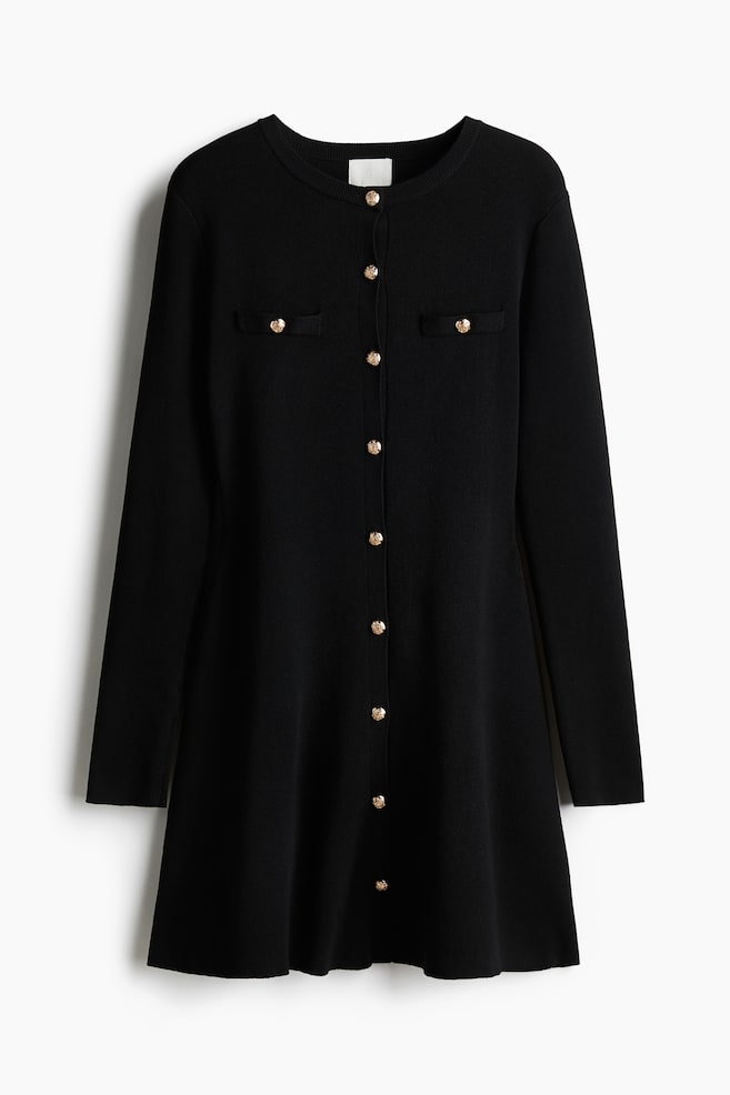 Robe en maille - Noir - 1