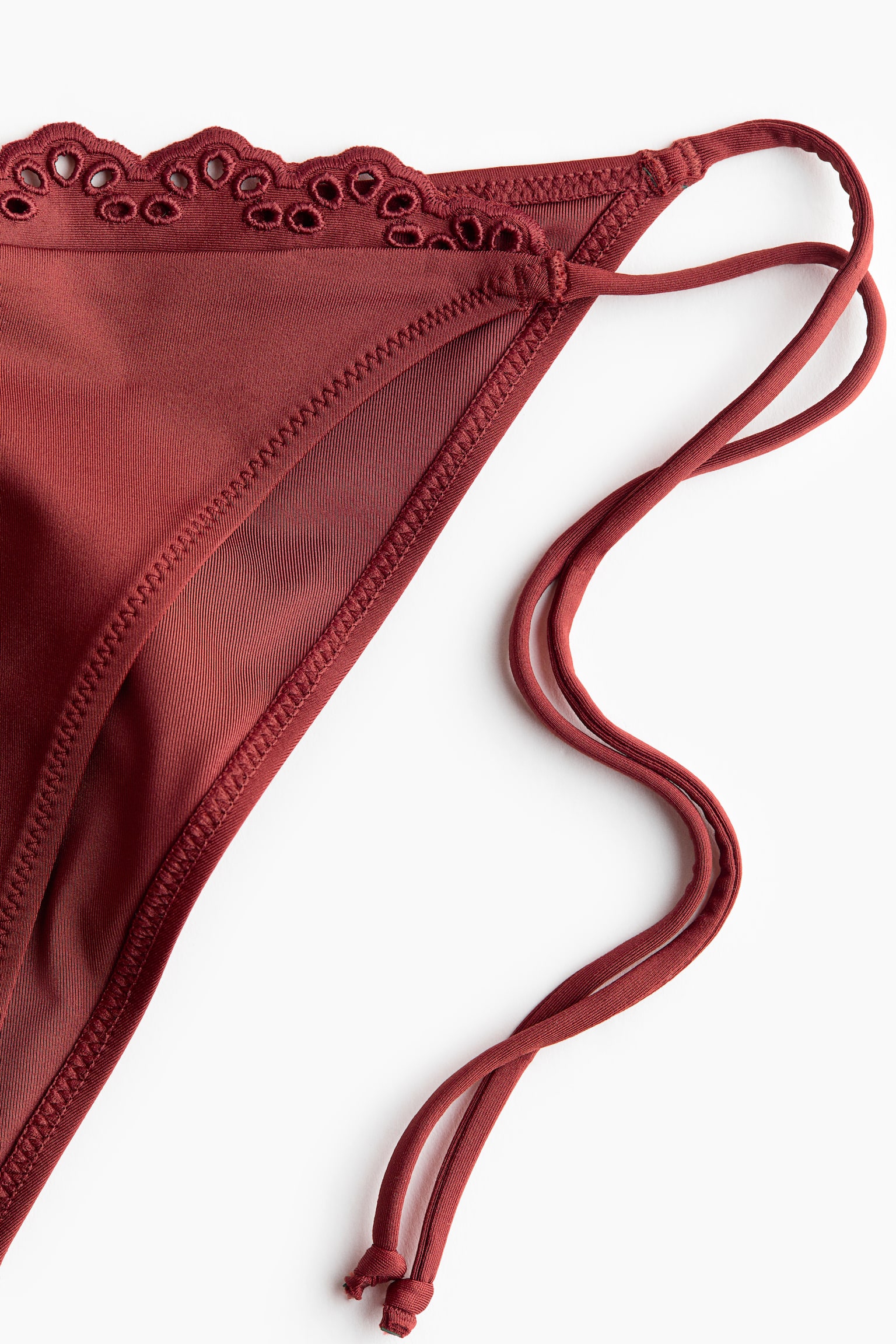 Cheeky Tie tanga bikini bottoms - Dark red - 6