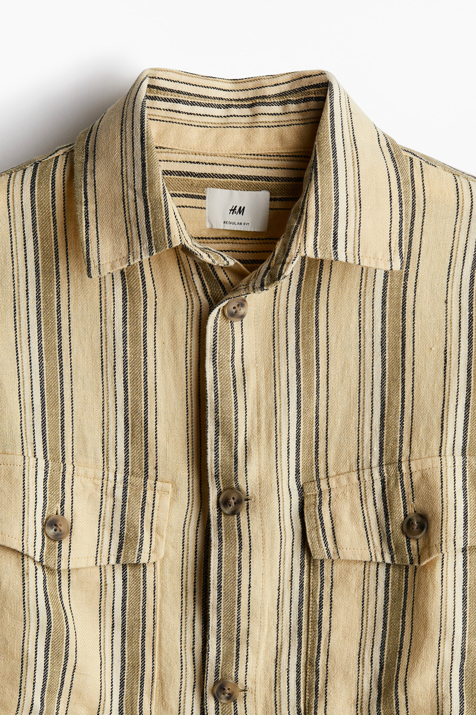 Regular Fit Linen shirt - Beige/Striped - 6