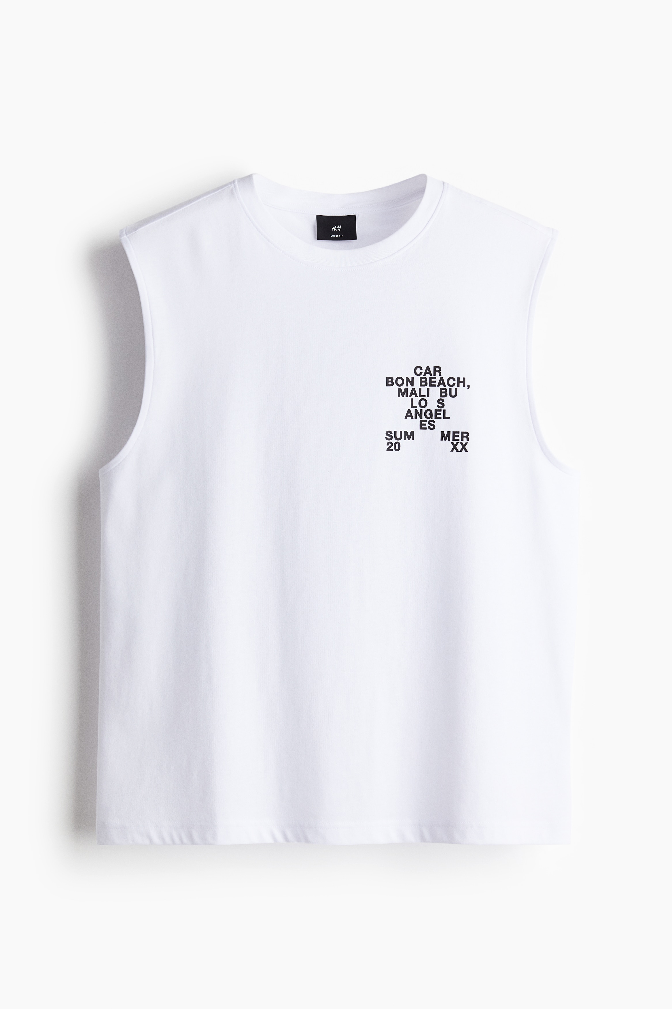 Top sem mangas com estampado Loose Fit - Branco/Carbon beach/Verde claro/Carbon beach/Preto/Carbon beach