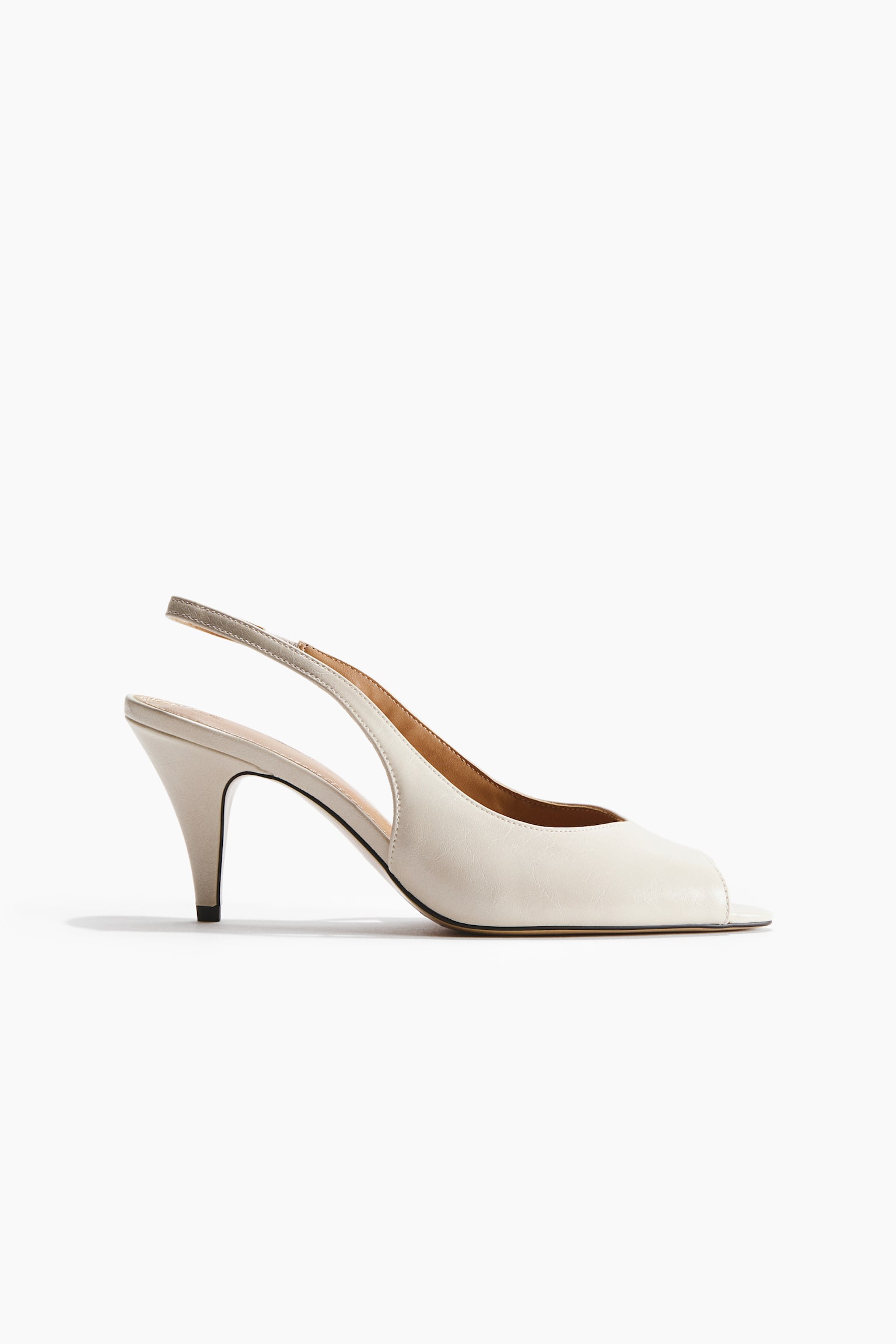 Slingback court shoes - Cream - 2