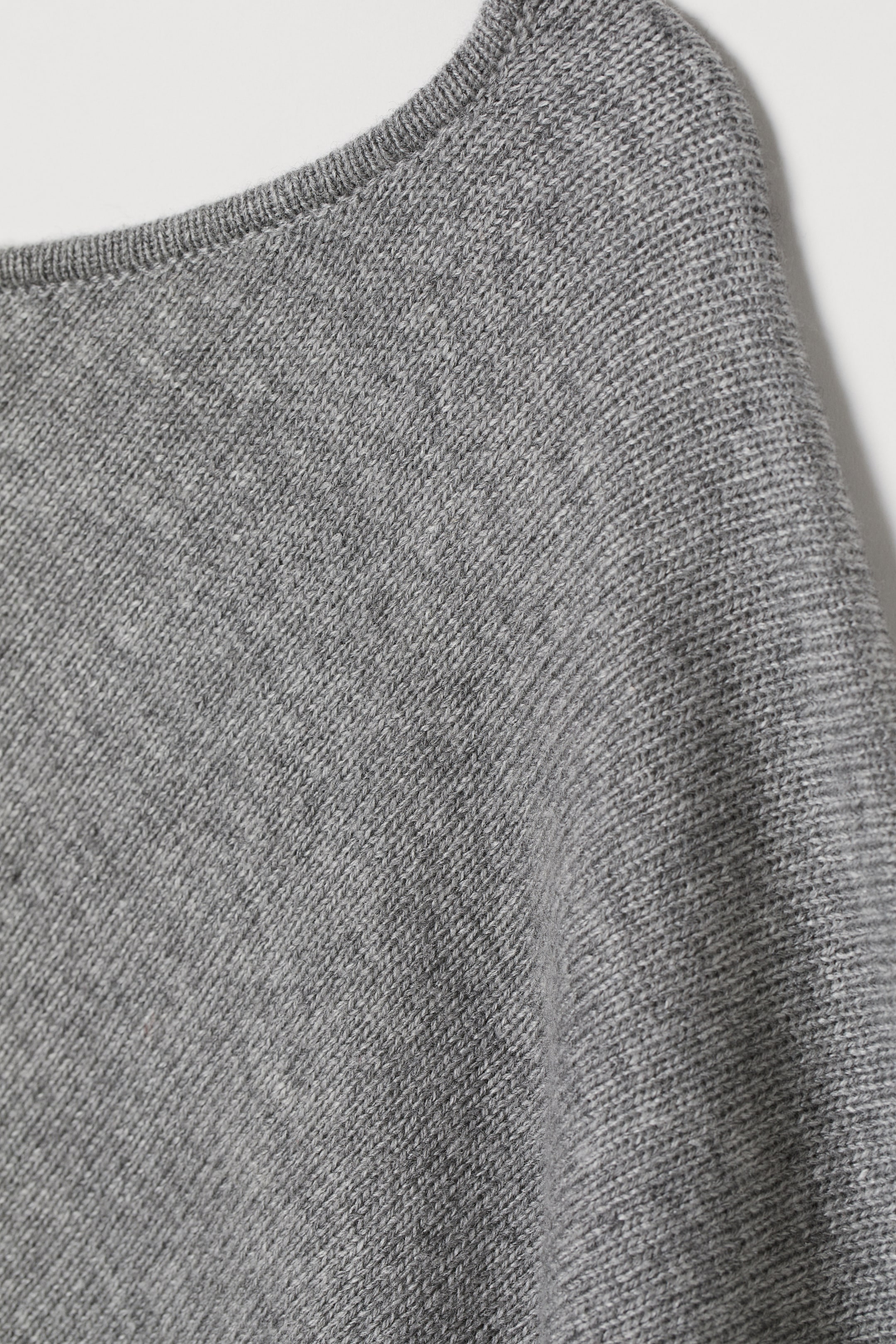 View larger image: Knitted poncho - Light grey marl - Ladies | H&M HK 2