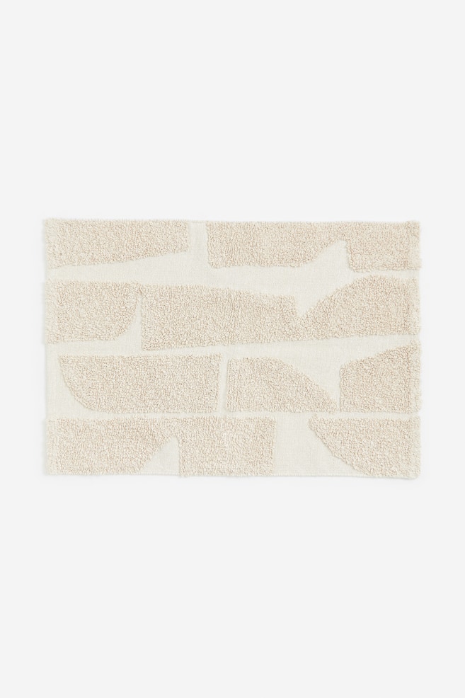 Tufted bath mat - Light beige/Beige/Patterned - 1