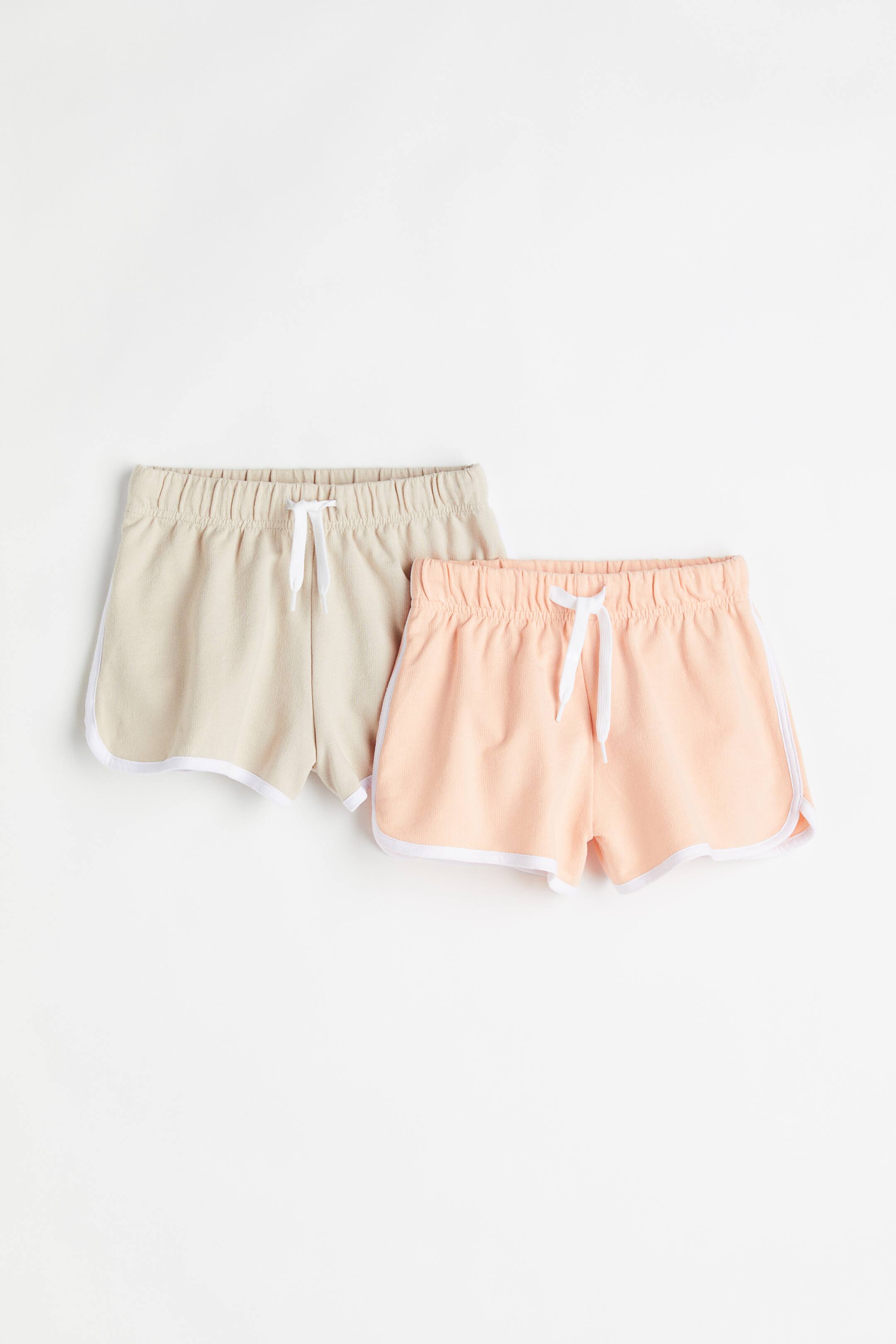 查看大圖: 2件入運動短褲 - 淺杏色/淺米色 - Kids | H&M 1