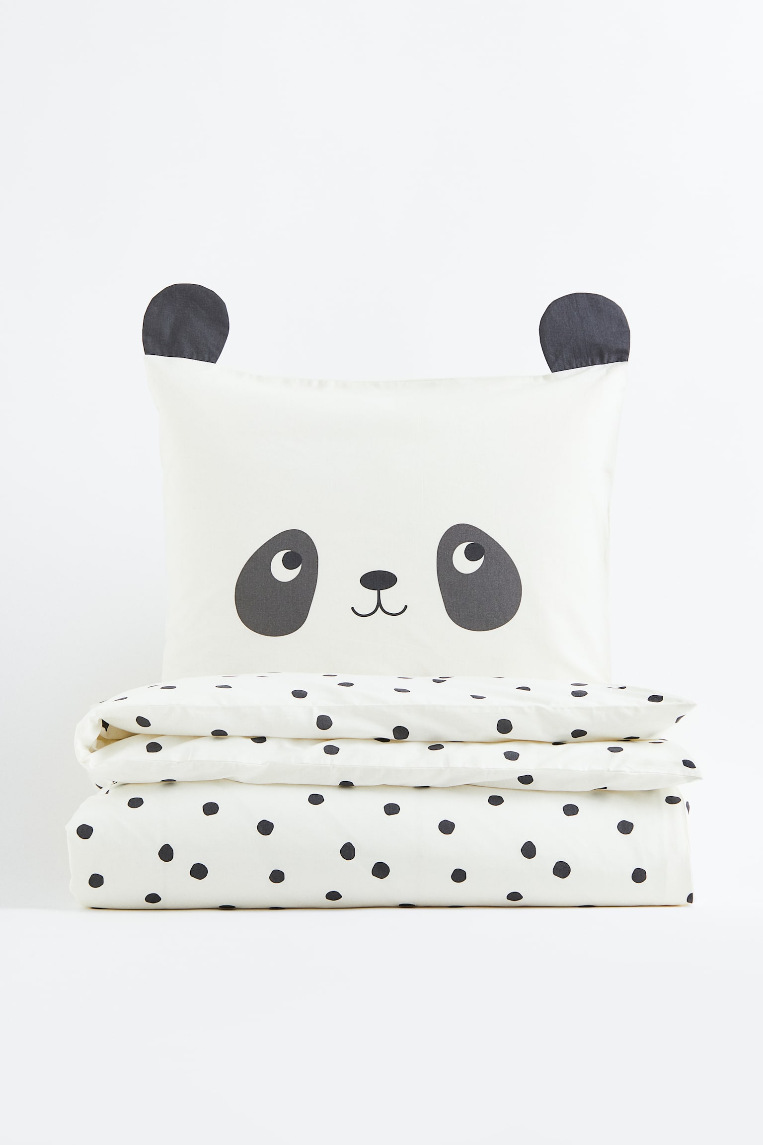 Single duvet cover set - White/Panda/Brown/Bear/Light beige/Bear - 1