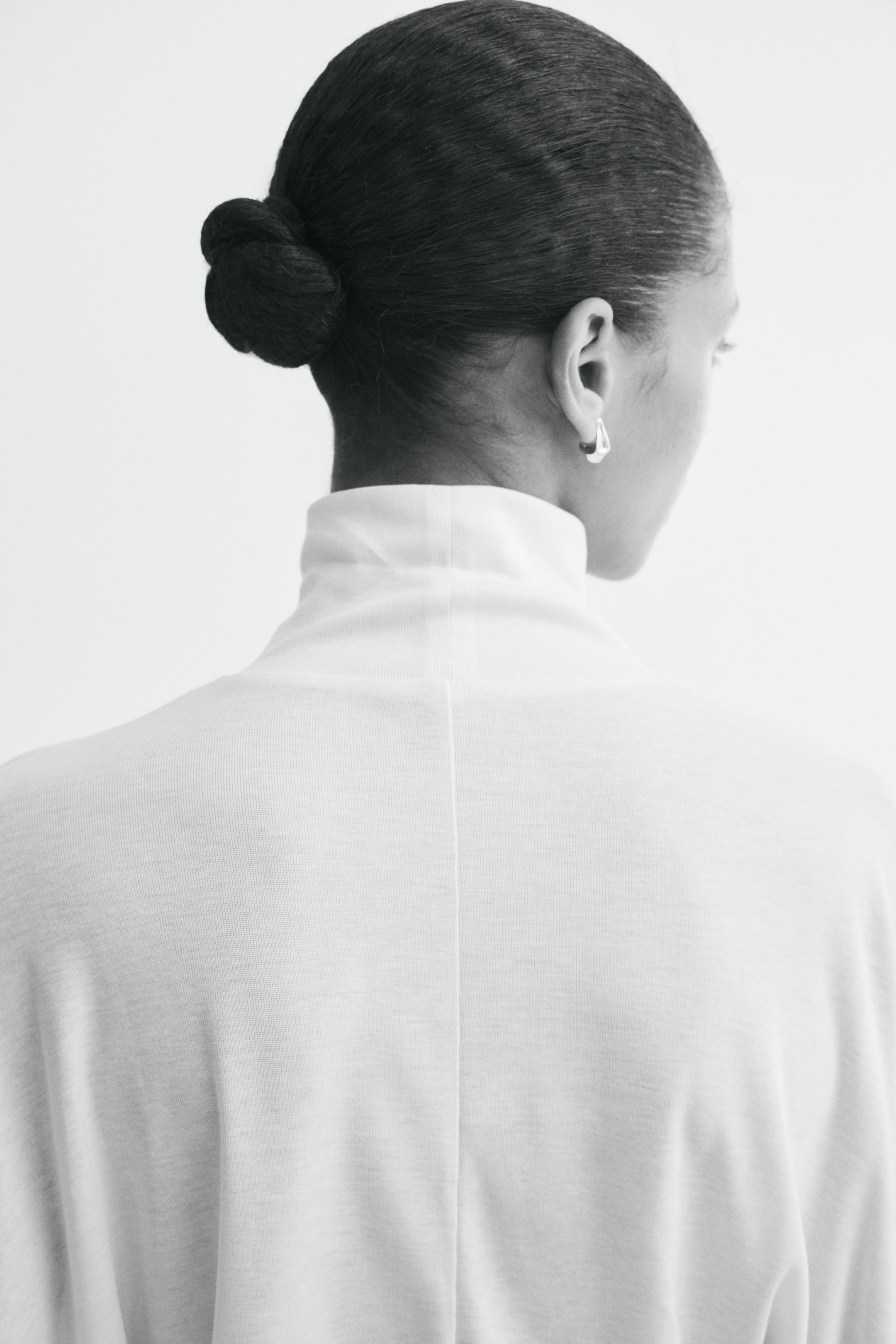 Batwing-Sleeved Mock Turtleneck Top