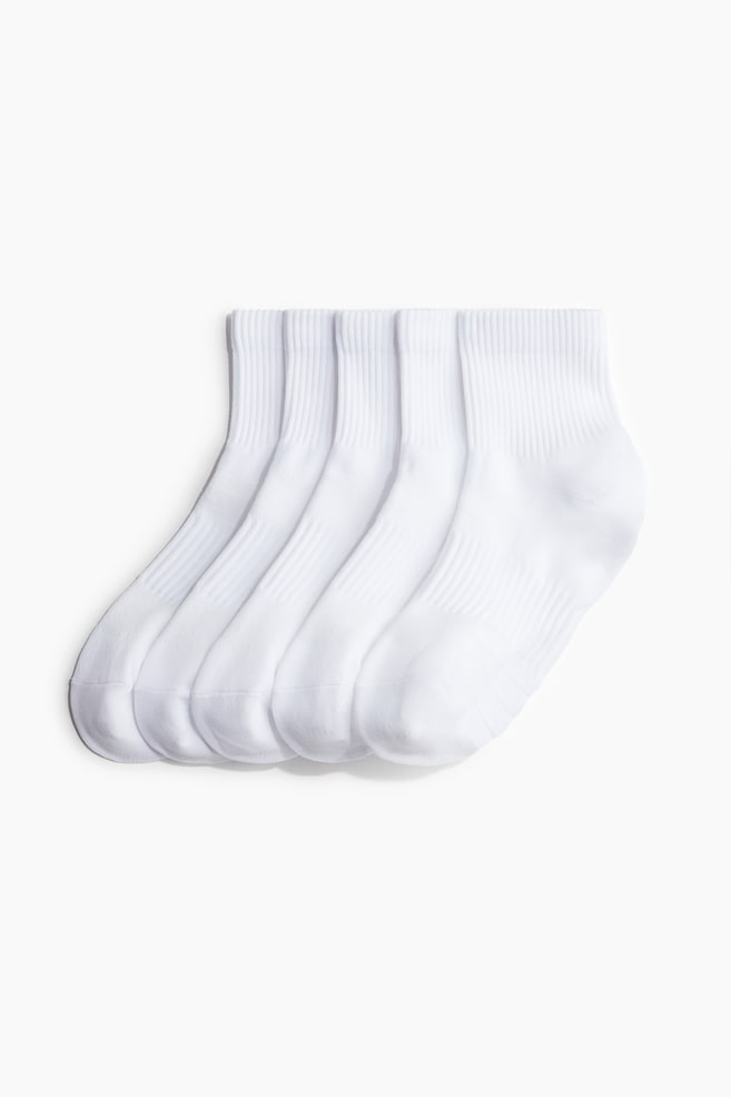 5-Pack Sports Socks with DryMove™ - White - 1