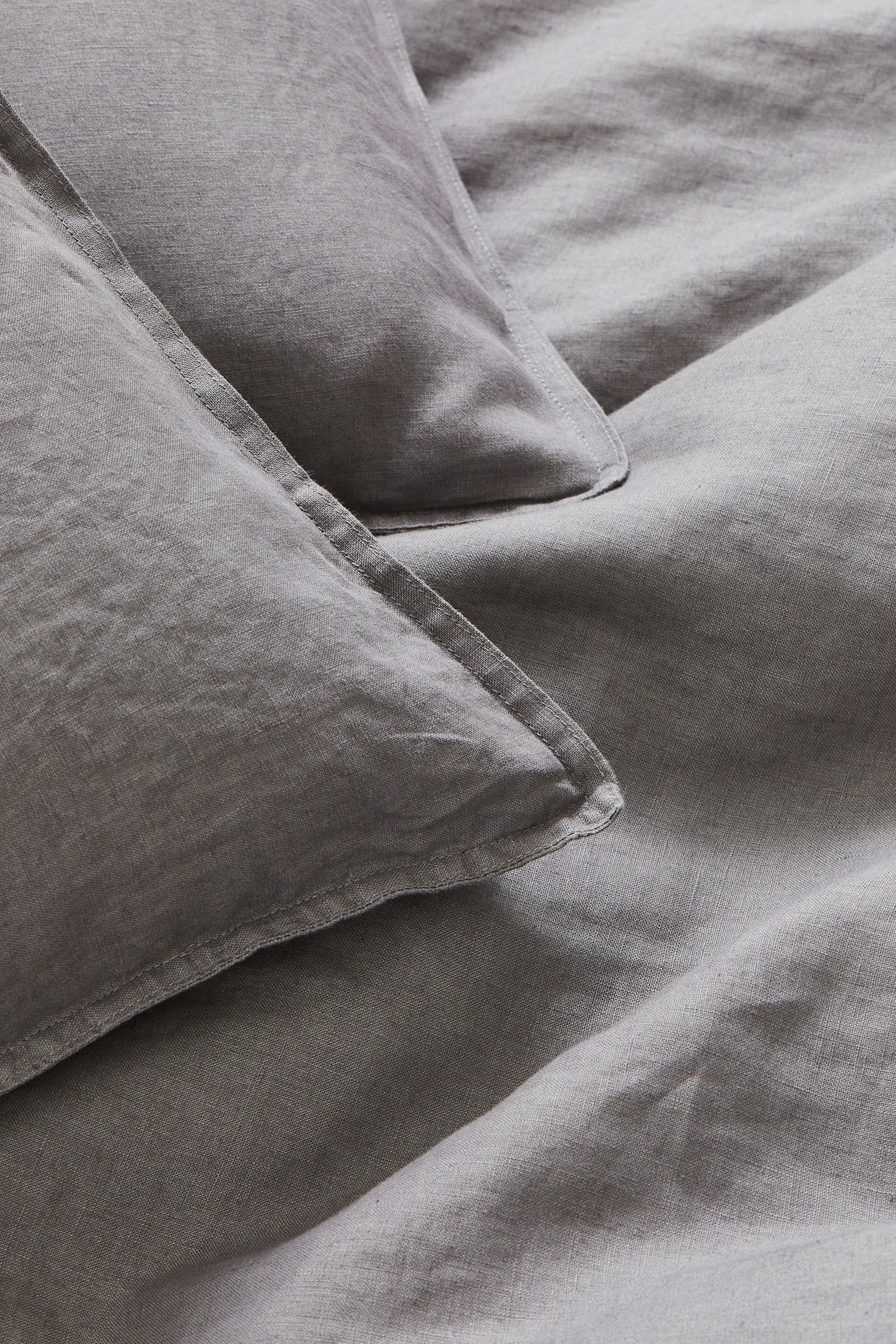 Linen double duvet cover set - Grey/Light grey/White/Blue/Sage green/Beige/Dark khaki green - 2