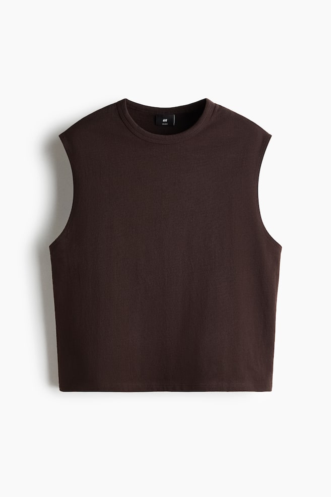 Relaxed Fit Jersey vest top - Dark brown/Light mole/Black - 1