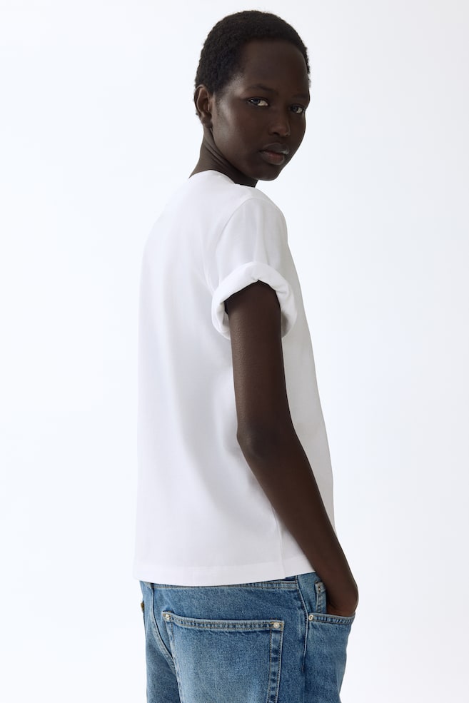 Oversized Cotton T-Shirt - White/Brown/Light pink/Black/Light beige - 5