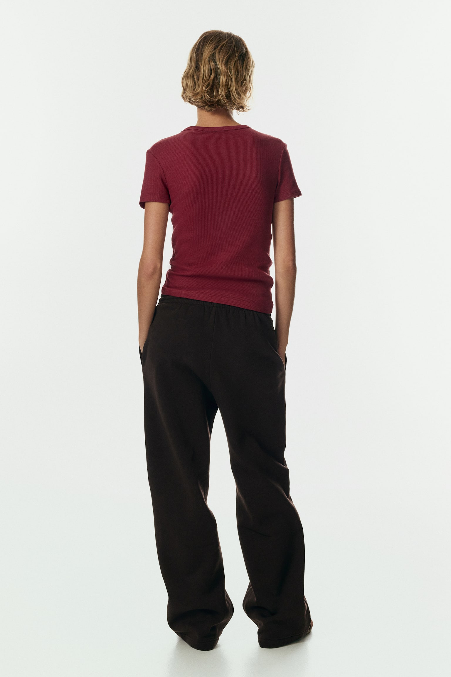 Teplákové nohavice - Tmavohnedá/Čierna/Svetlosivá melírovaná/Burgundská červená/Námornícka modrá/Kaki/Púdrová ružová/Sivomodrá/Krémová/Burgundská červená/Krémová - 3