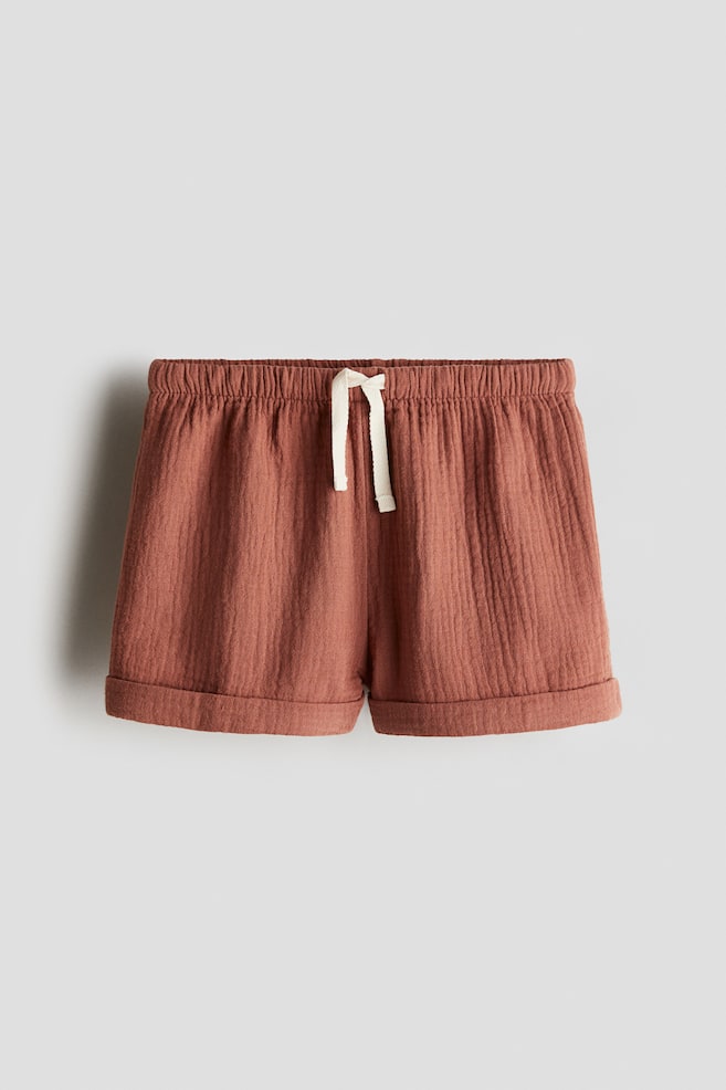 Cotton muslin shorts - Brown/Bright blue/Green/Dusty blue/Light khaki green - 1