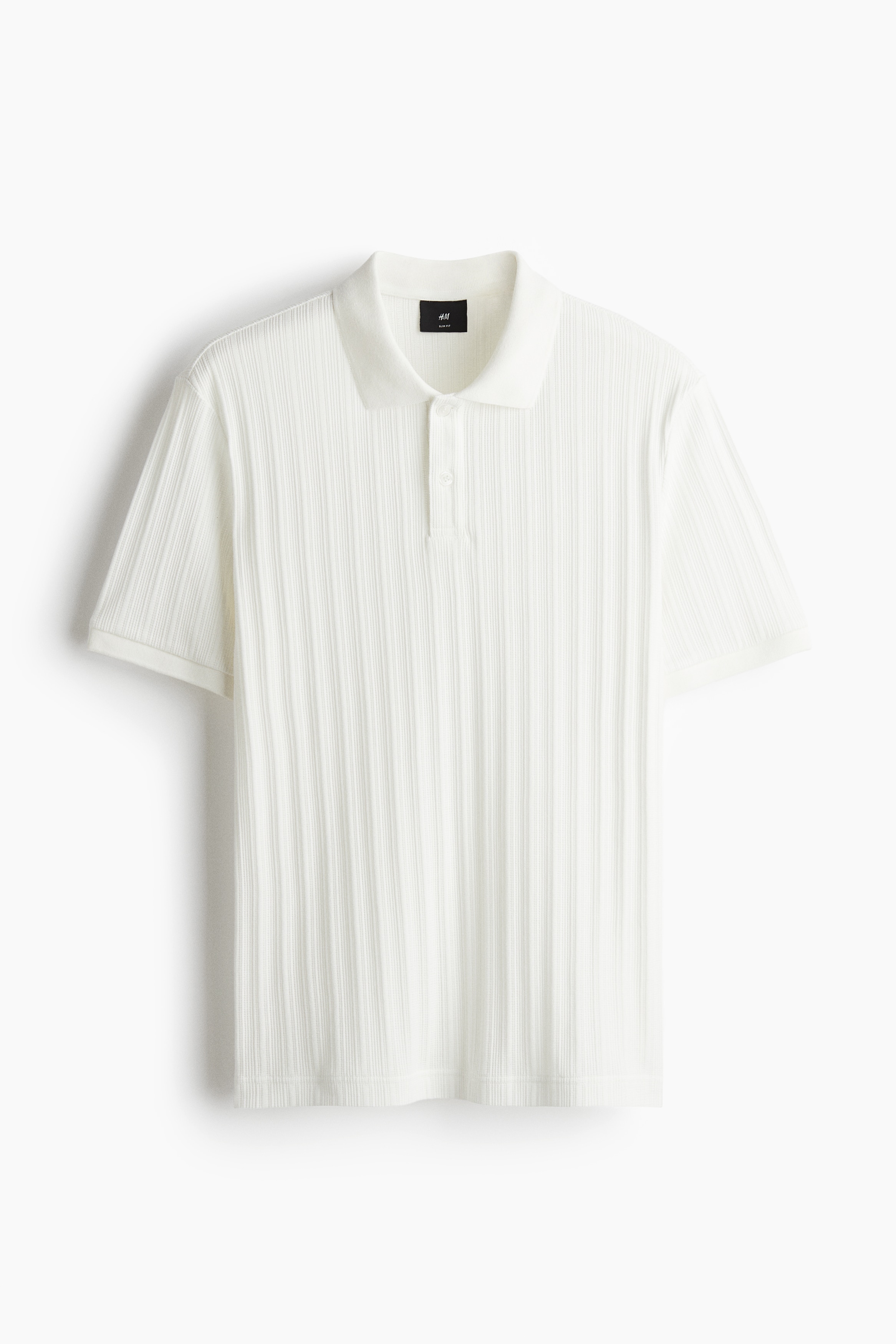 Polo majica od reljefnog žerseja Slim Fit - Krem/Tamnozelena/Crna