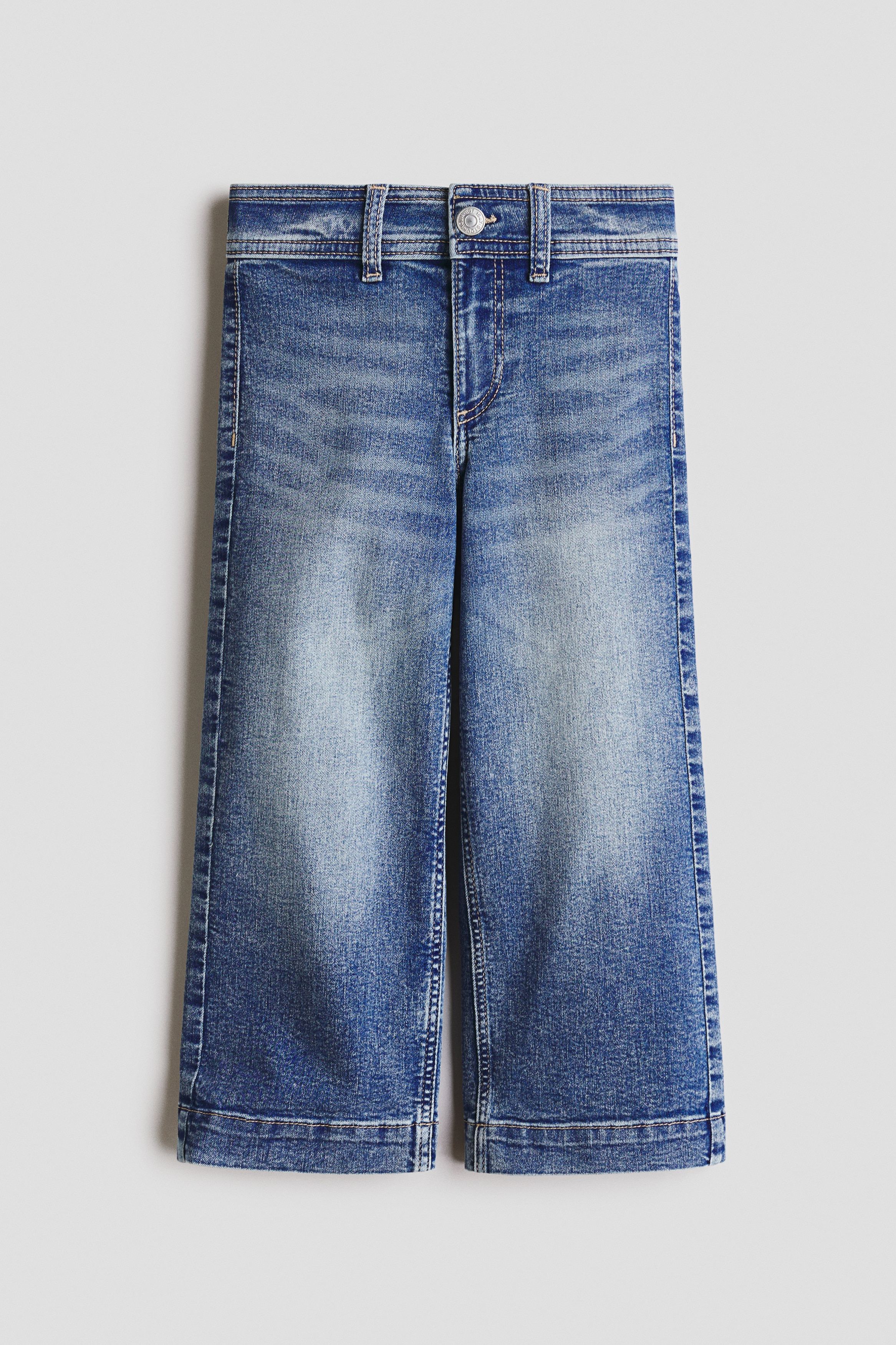 Slim Fit Wide Leg Jeans - Azul denim/Azul denim oscuro