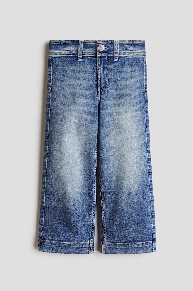 Slim Fit Wide Leg Jeans - Azul denim/Azul denim oscuro - 1