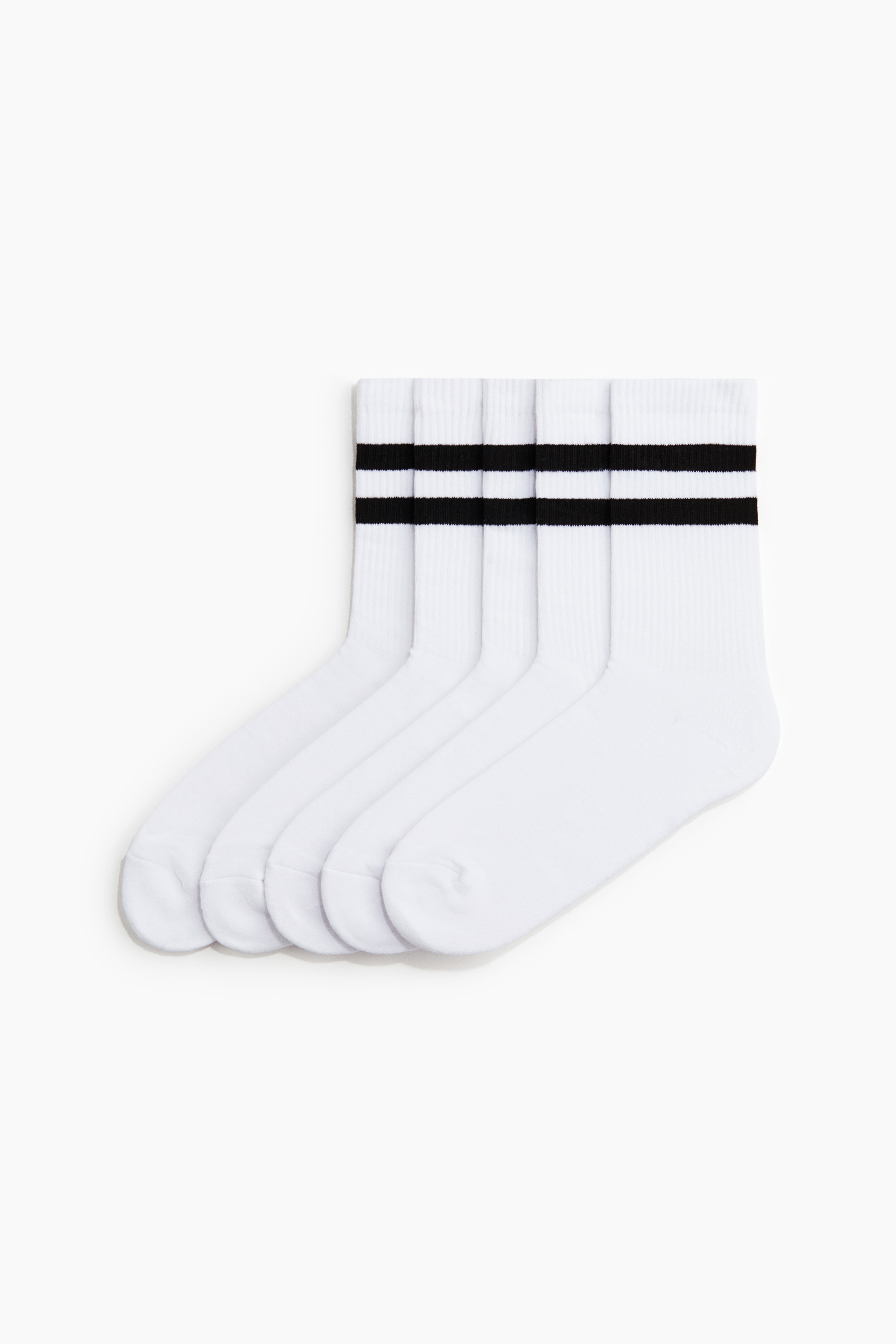 H & M - 5er-Pack Socken mit Lycra - Weiß - Herren