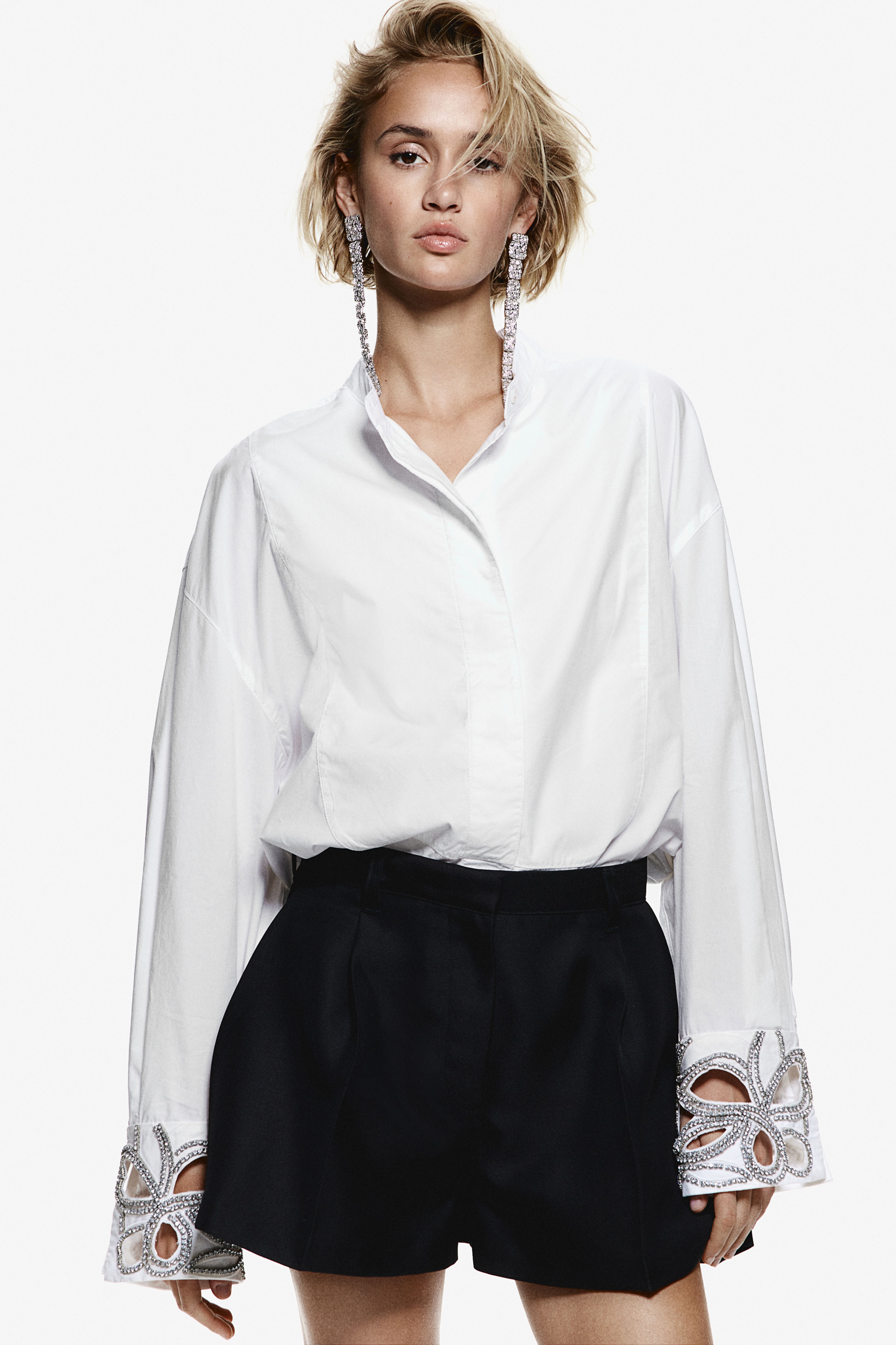 H and m white button up best sale