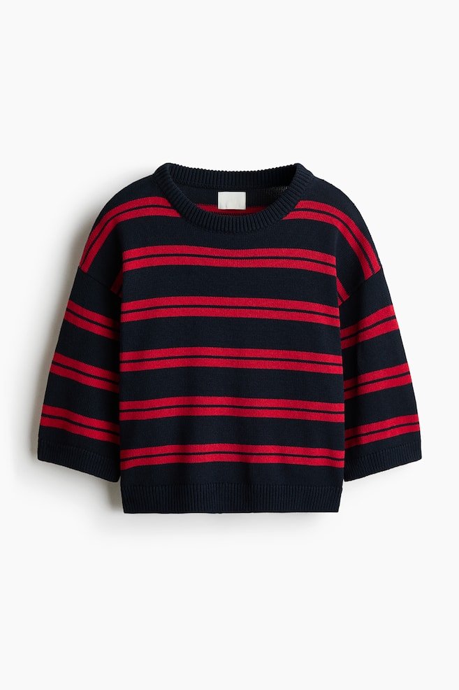 T-shirt in maglia - Blu navy/righe/Rosso scuro/righe/Rosa/righe/Crema/righe - 1