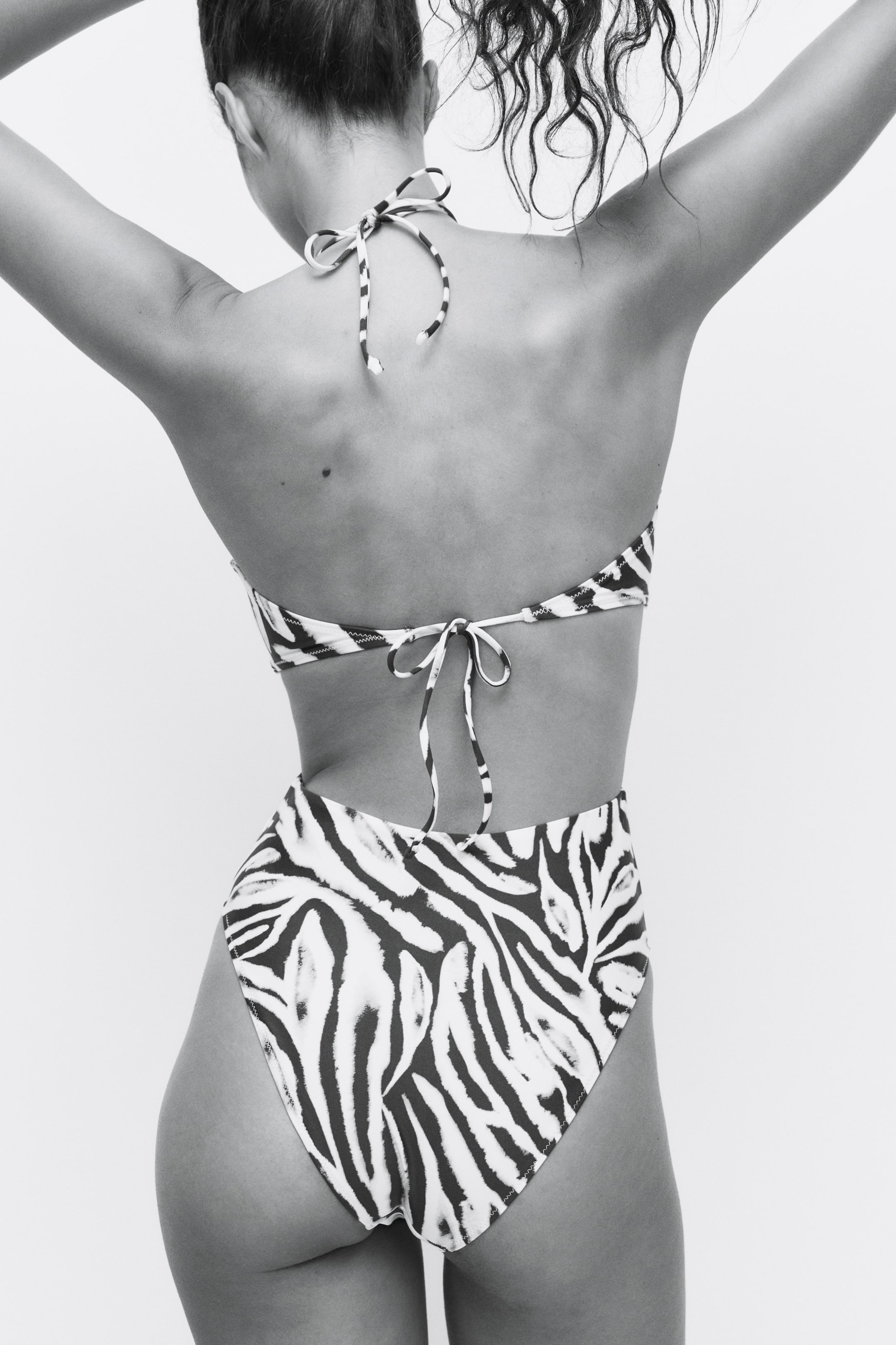 View larger image: Padded-cup High Leg Swimsuit - White/zebra print - Ladies | H&M US 4
