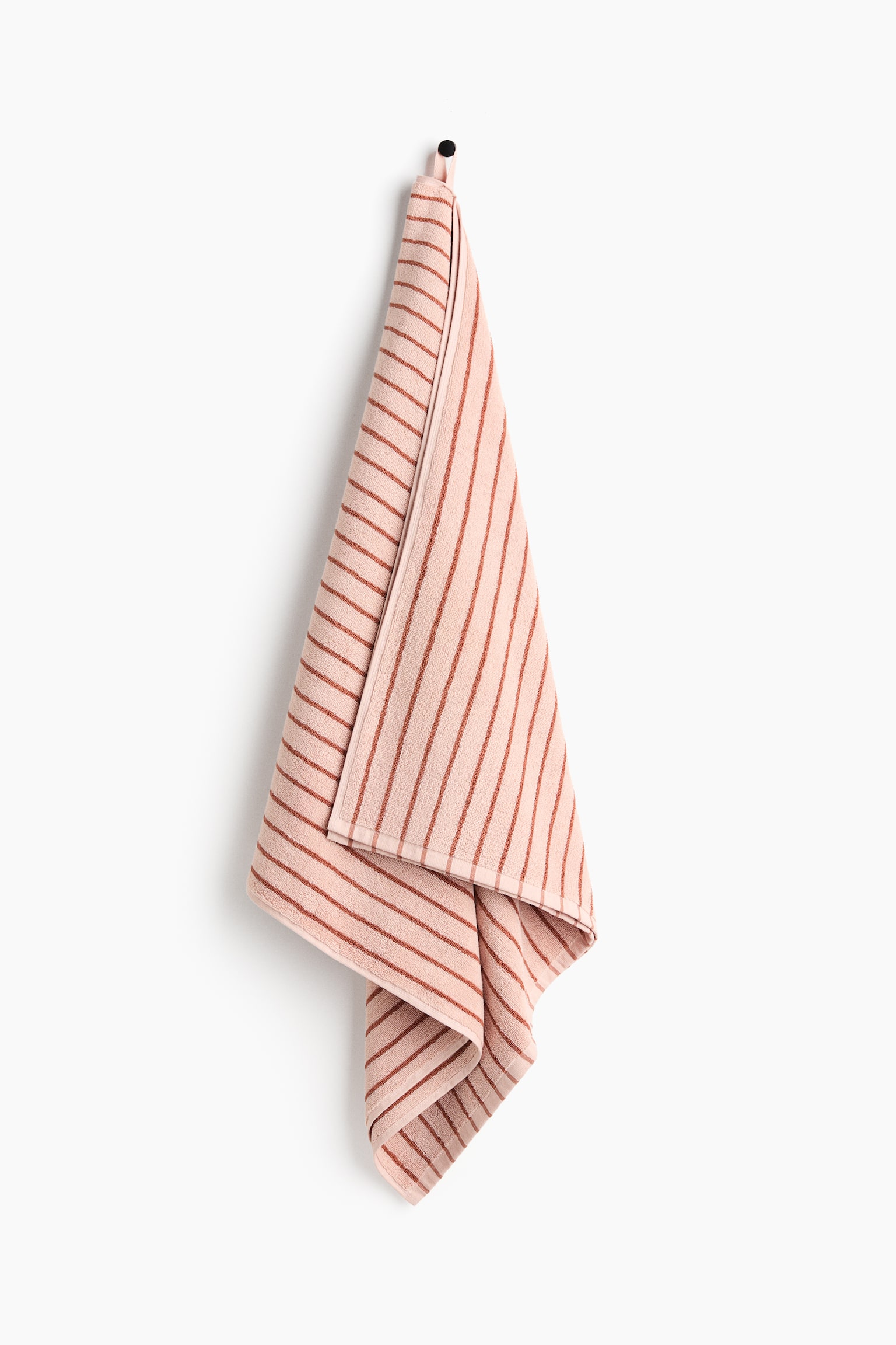 Striped bath towel - Light pink/Terracotta striped/Brown/Black striped/Light blue/Striped/Sage green/Black striped/Light beige/White/White/Black striped/Yellow/White striped - 1