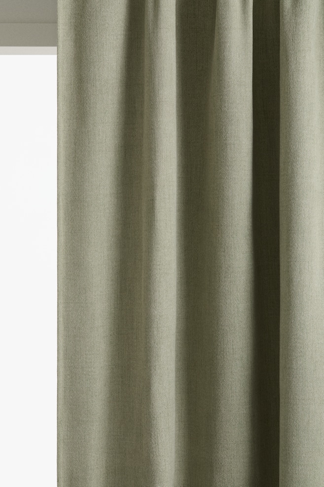 2-pack extra-long blackout curtain lengths - Sage green/Beige - 1