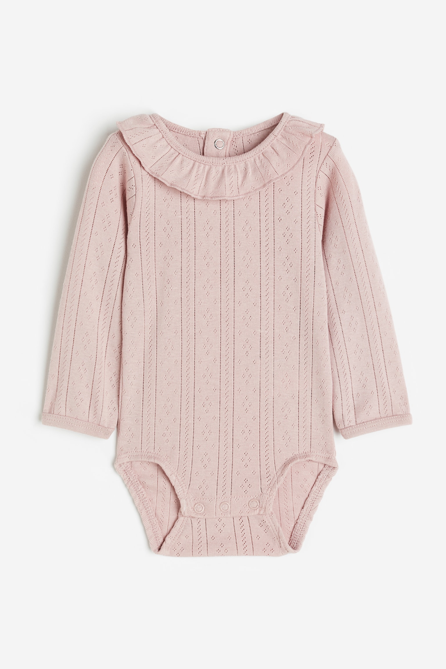 Long Sleeve Bodysuit - Pink/Light grey marle/Hearts/White - 1