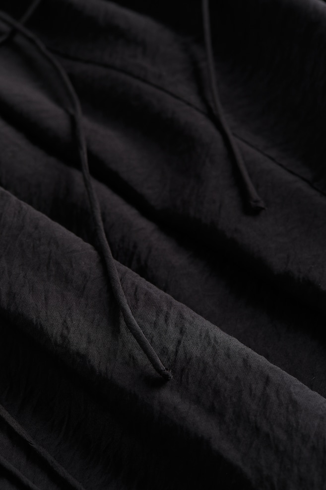 Oversized tie-detail dress - Black - 6
