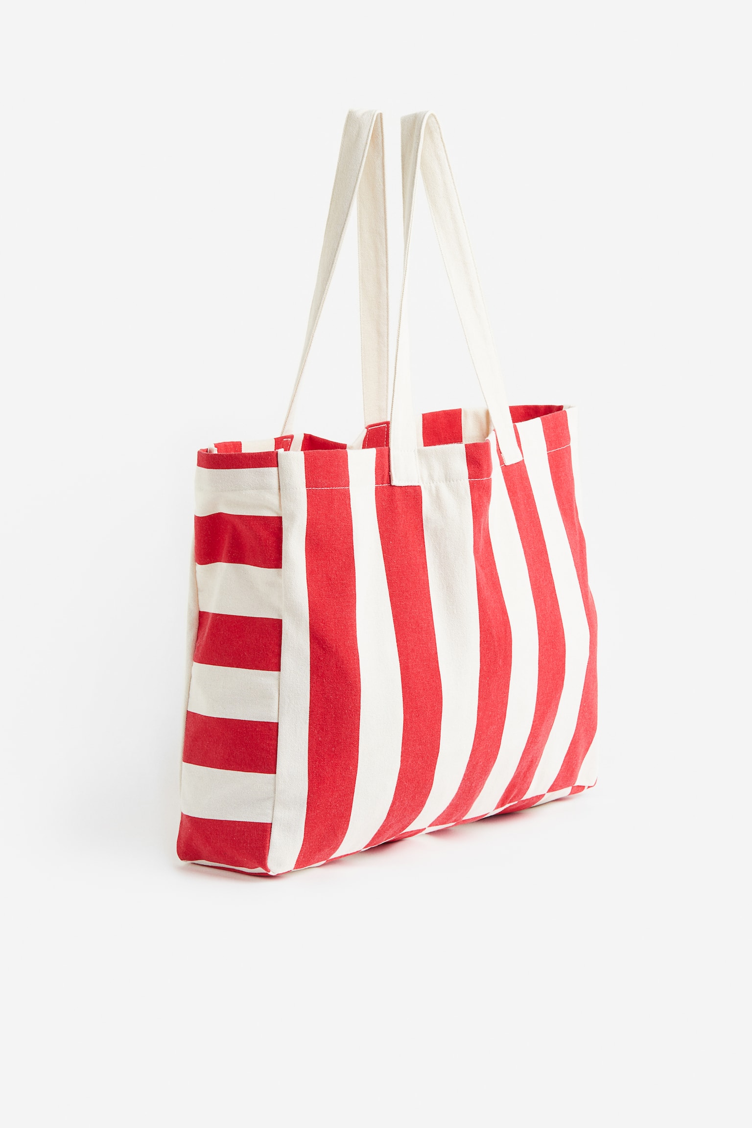 Print Canvas Shopper - Red/Stripe/Cream/St. Tropez - 3