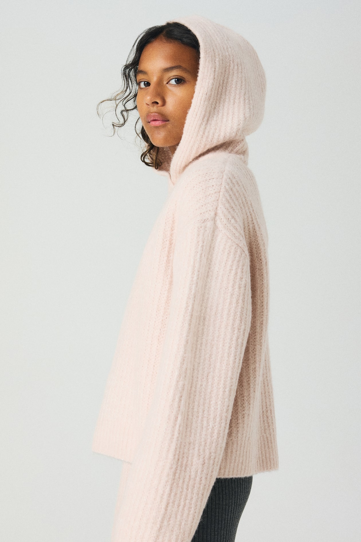 Hooded Sweater Knitted Hoodie Women's Knit Hooded Sweater Zip