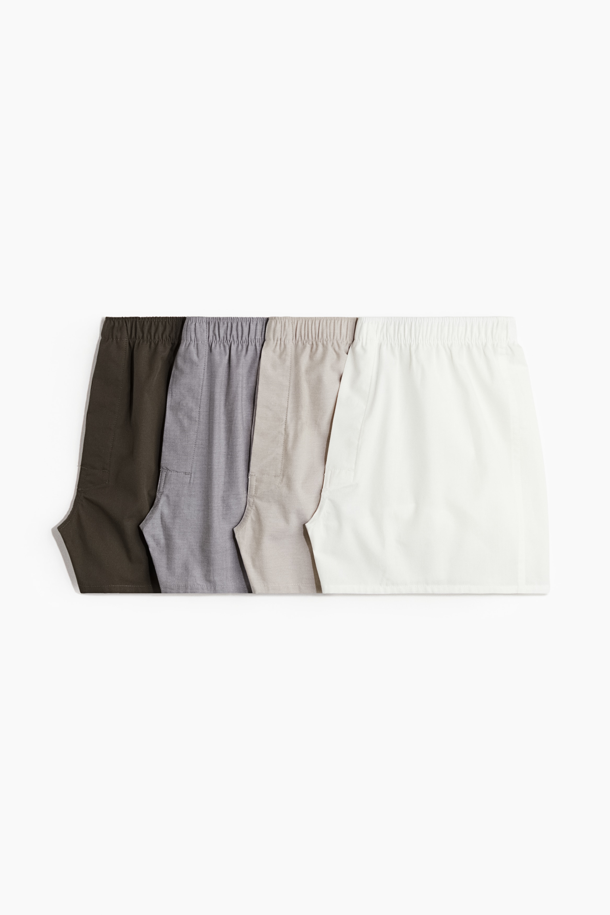 4-pack Bóxers shorts en tela tejida - Blanco/Beige/Verde caqui/Azul oscuro/Cuadros/Negro/Cuadros blancos/Azul claro/Azul oscuro/Azul/Cuadros/Rosa/Cuadros/Morado/Rayado/Azul/Cuadros/Verde caqui/Cuadros/Turquesa oscuro/Cuadros/Azul marino/Franjas/Gris oscuro/Cuadros/Negro/Gris