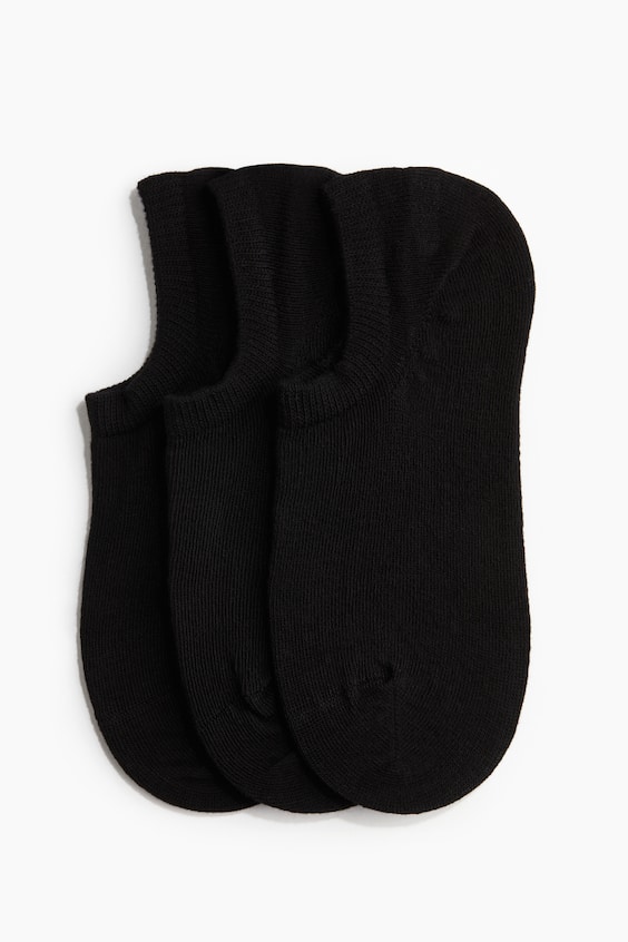 Женские носки H&M, 3 пары, цвет: Чёрный