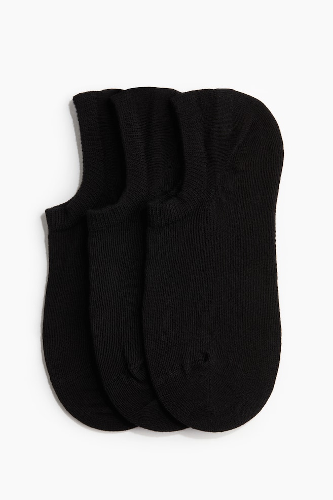 3-pack Ankle Socks - Black/White - 1