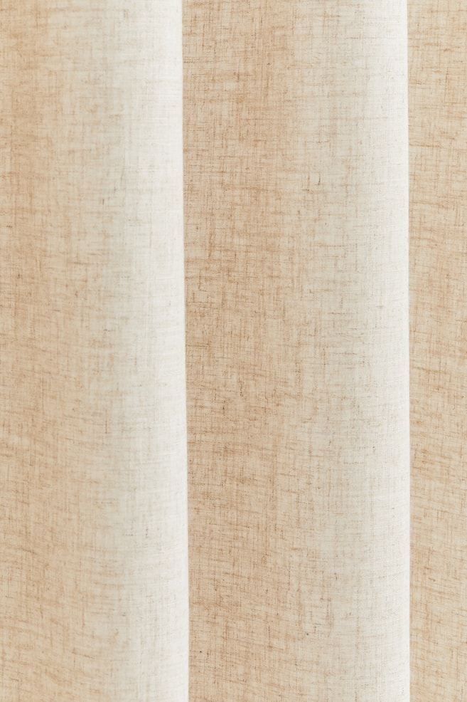 Tenda per doccia in misto lino - Beige chiaro/Bianco - 4