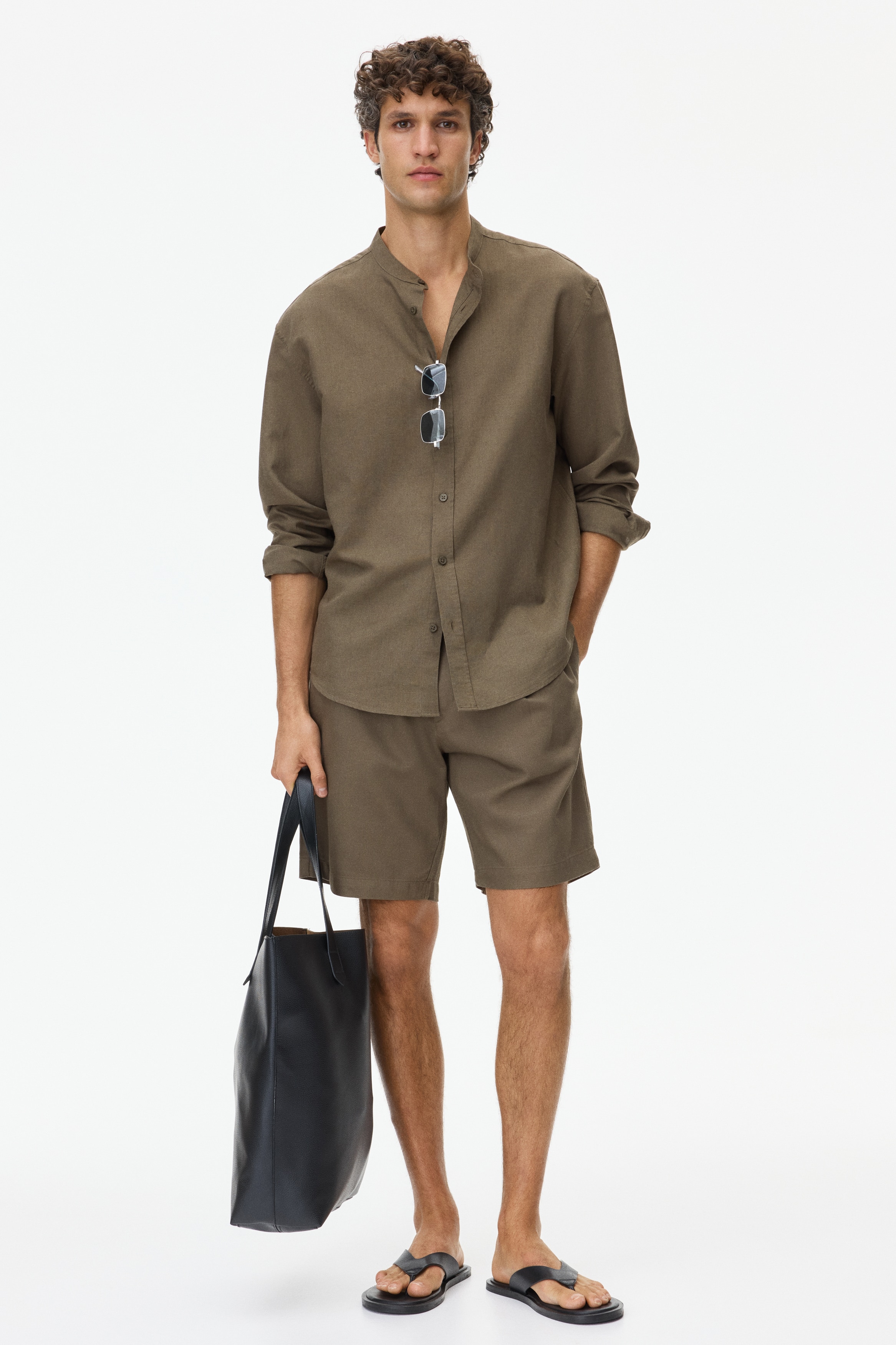 Camisa en mezcla de lino Relaxed FitAuxiliar