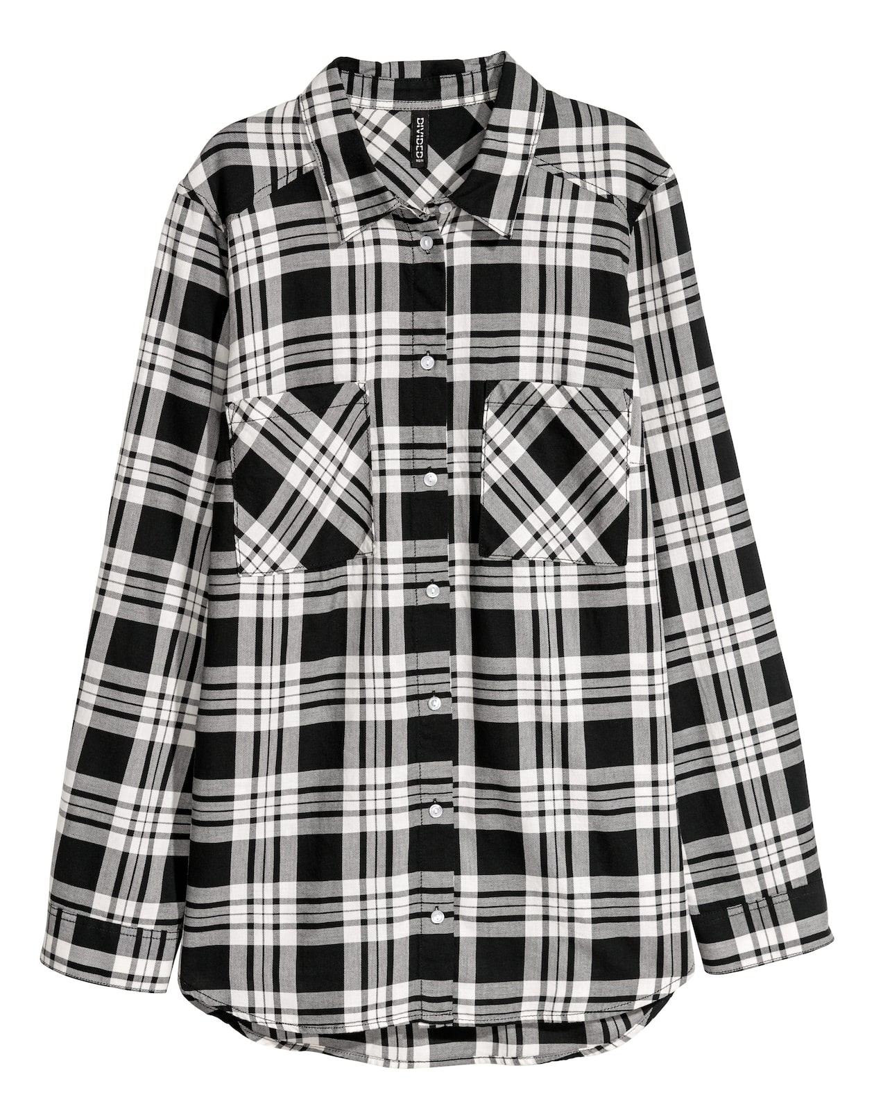 Short Sleeve Zaful Patchwork Button Up Shirt Women's Black/plaid