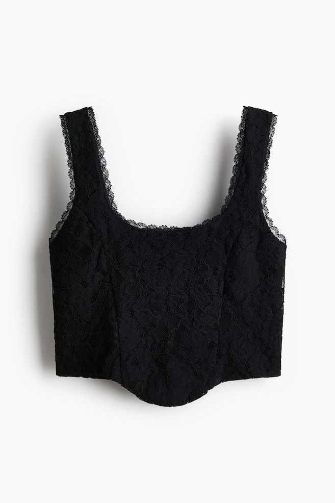 Top corpete em renda - Preto - 1