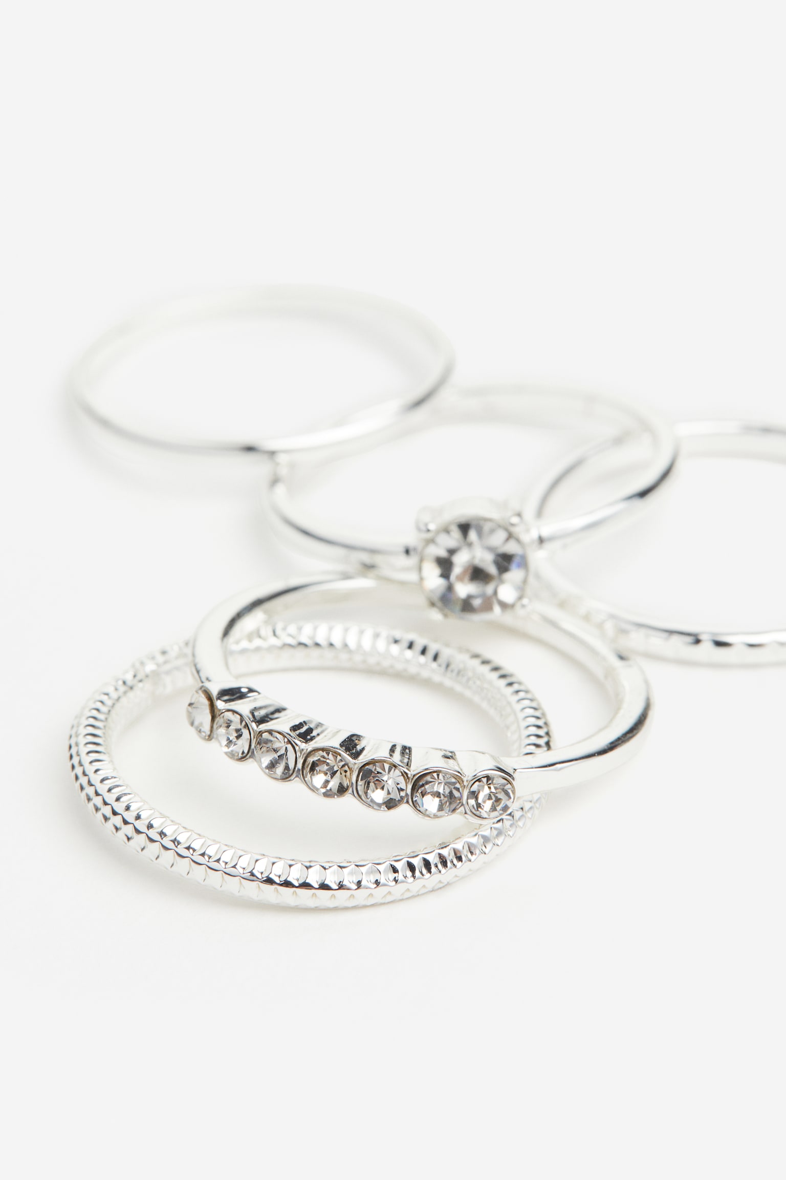 5-pack Metal Rings - Silver colour/Gold colour - 3