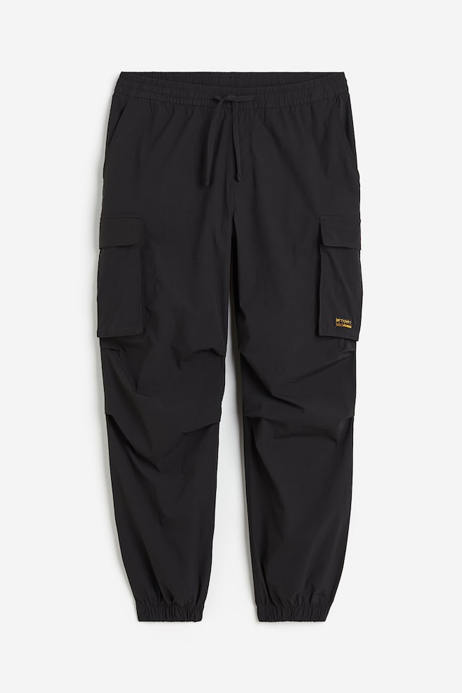 Pantalon jogger cargo Relaxed Fit en nylon - Noir/Vert kaki - 1