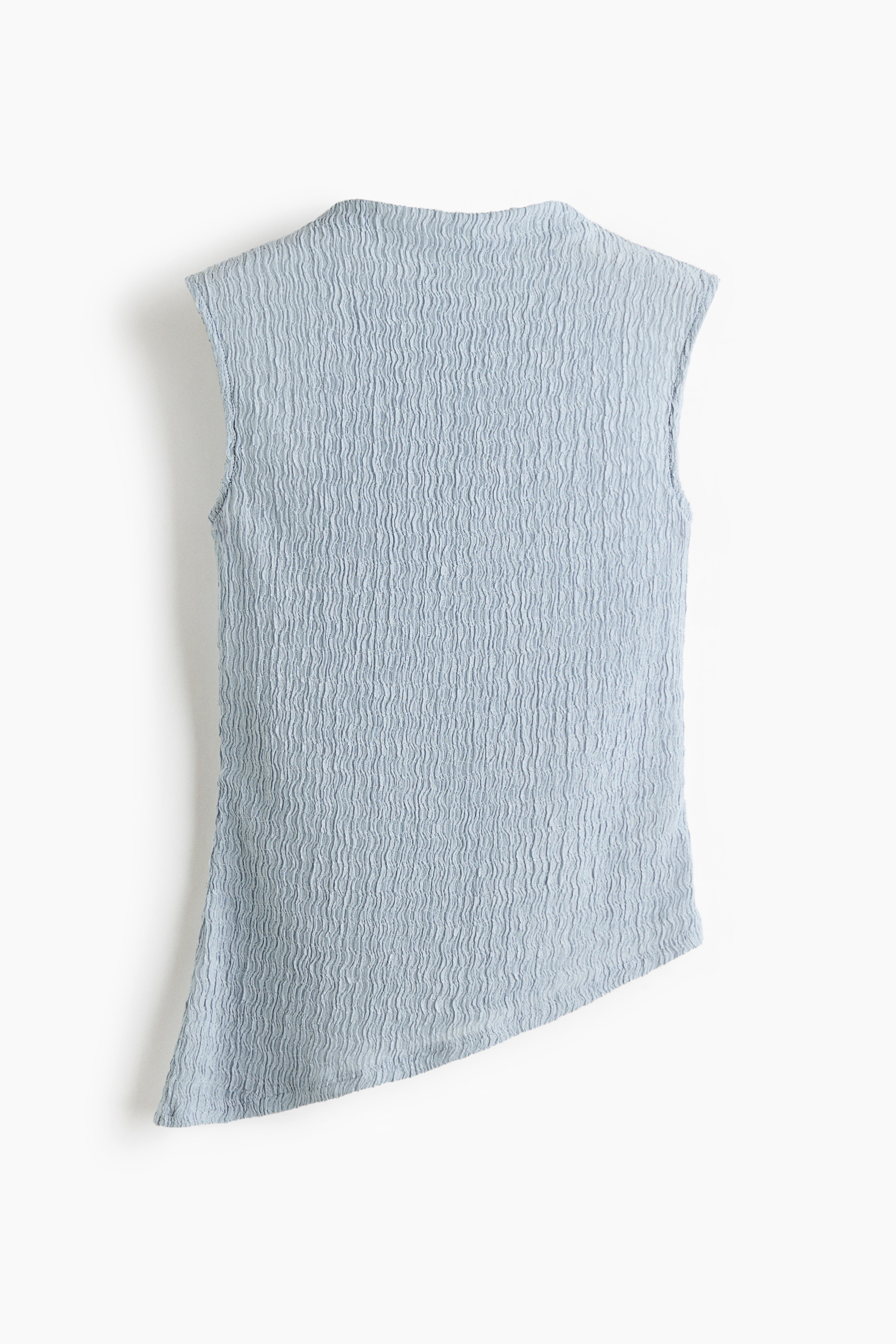 Crinkled asymmetric top - 라이트 더스티 블루/파우더 핑크/크림