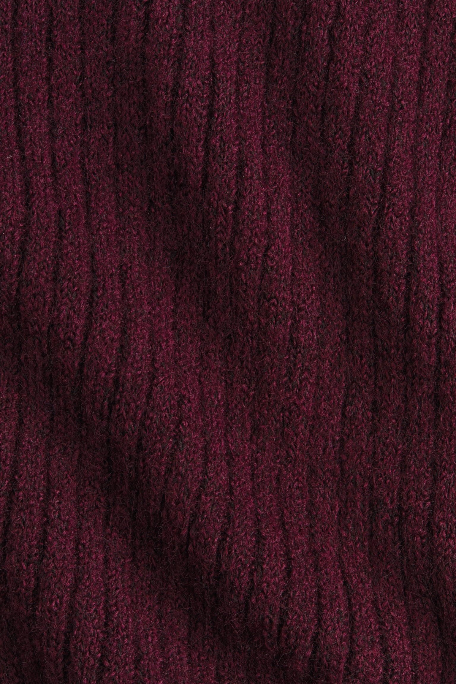 Nyitott vállú bordáskötött ruha - Burgundivörös - 3