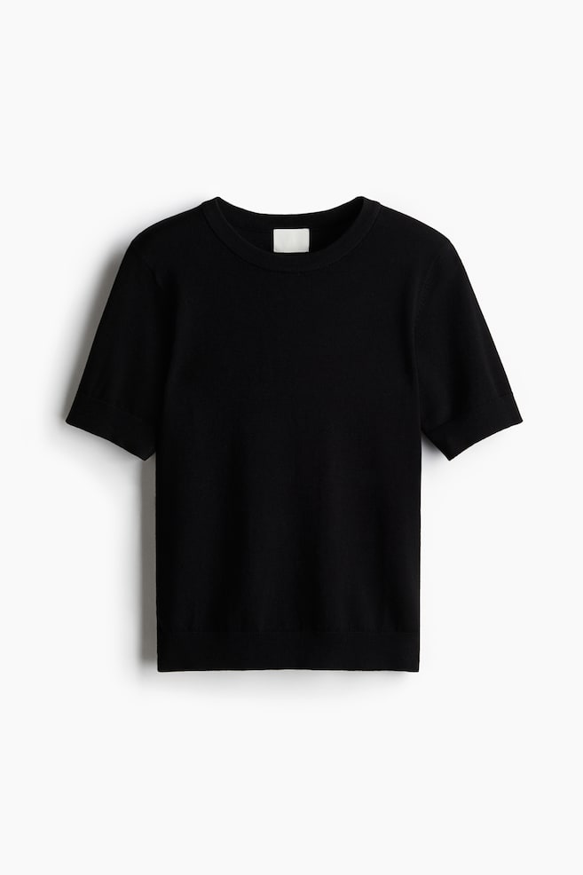 Fine-Knit Top - Black/Gray melange/Dark taupe/Cream/Cream/White/Dark gray - 1