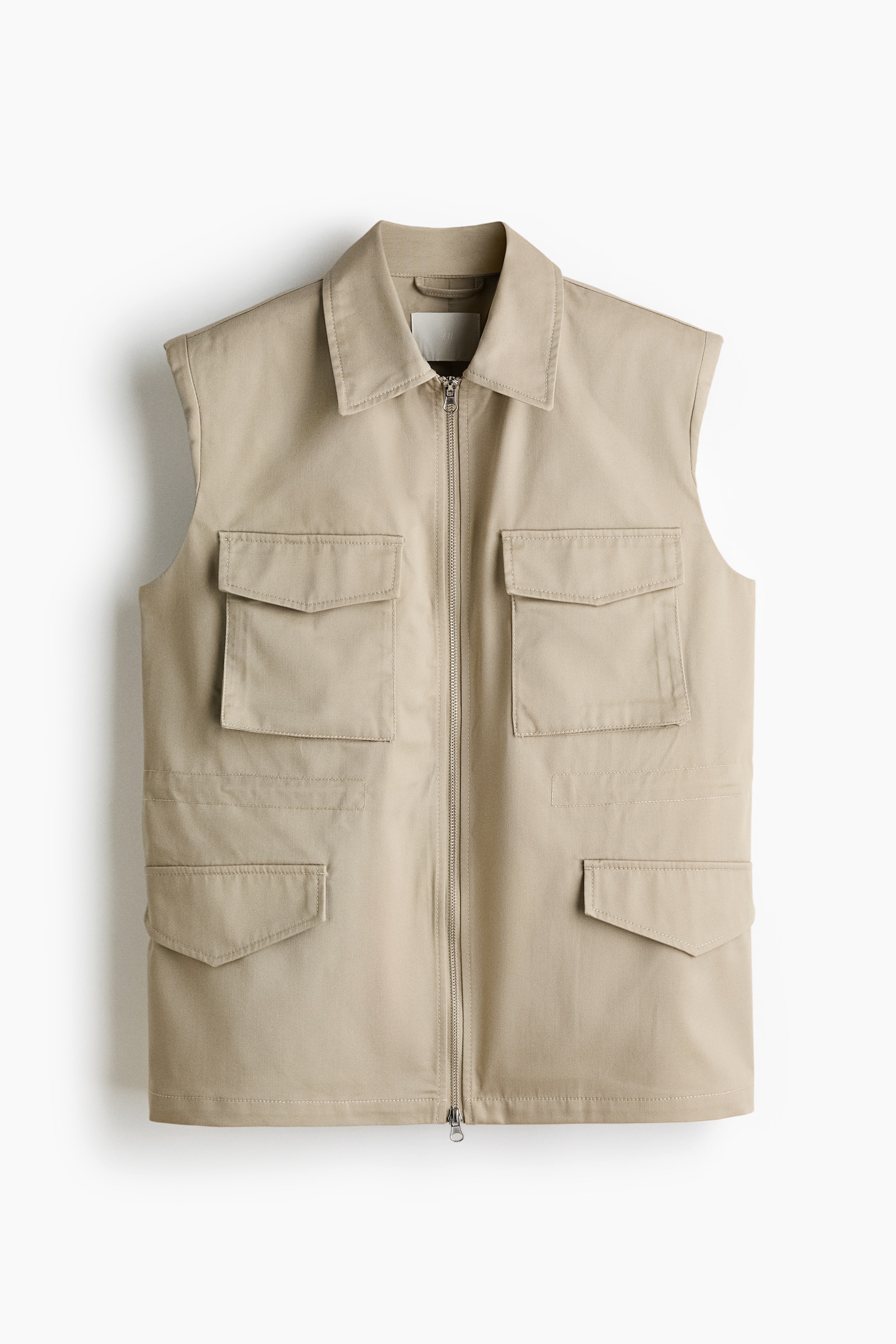 Veste cargo sans manches - Beige - 1