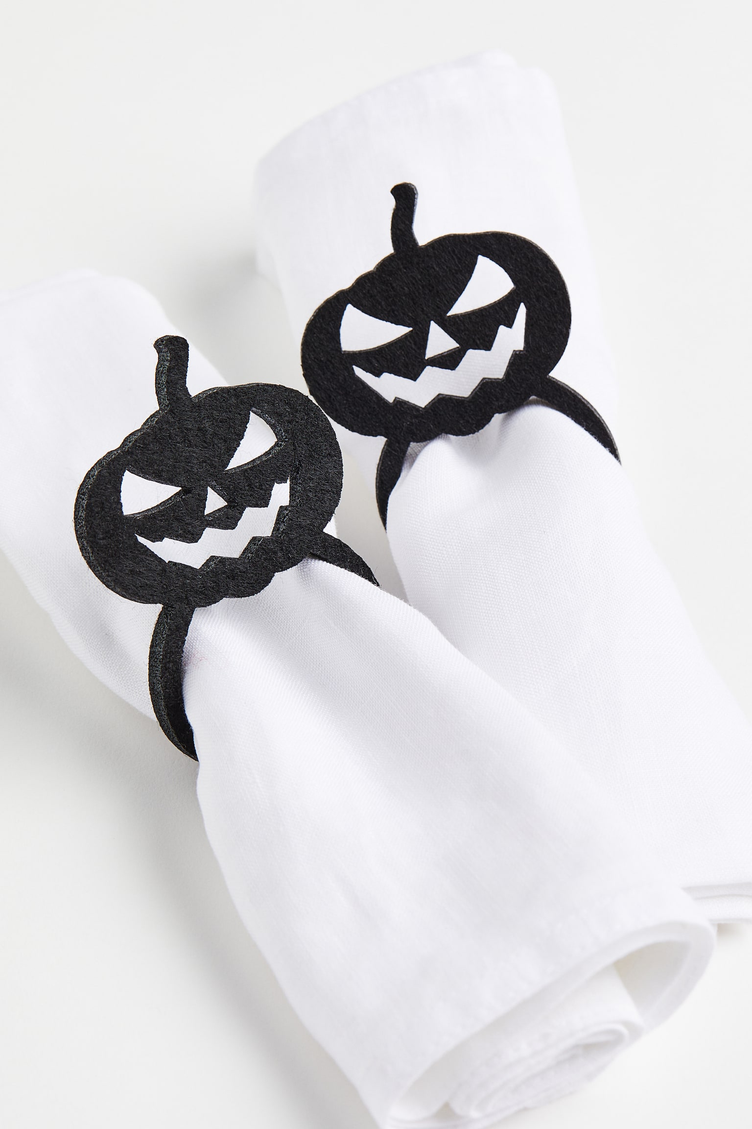 4-pack napkin rings - Black/Pumpkin - 2