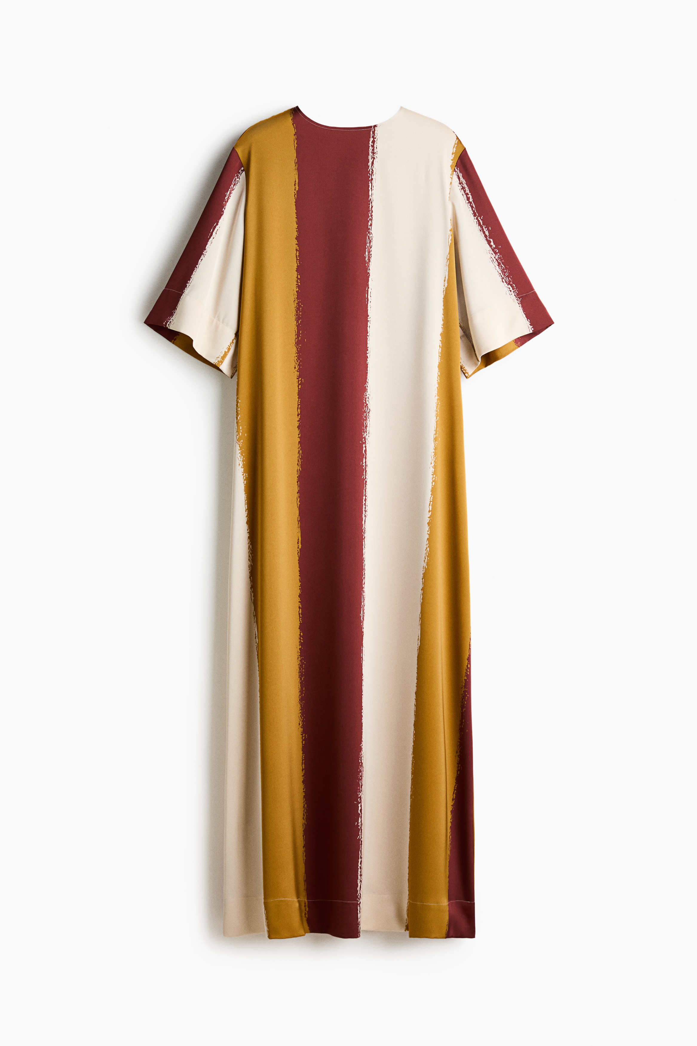Satin maxi dress - Dark yellow/Striped
