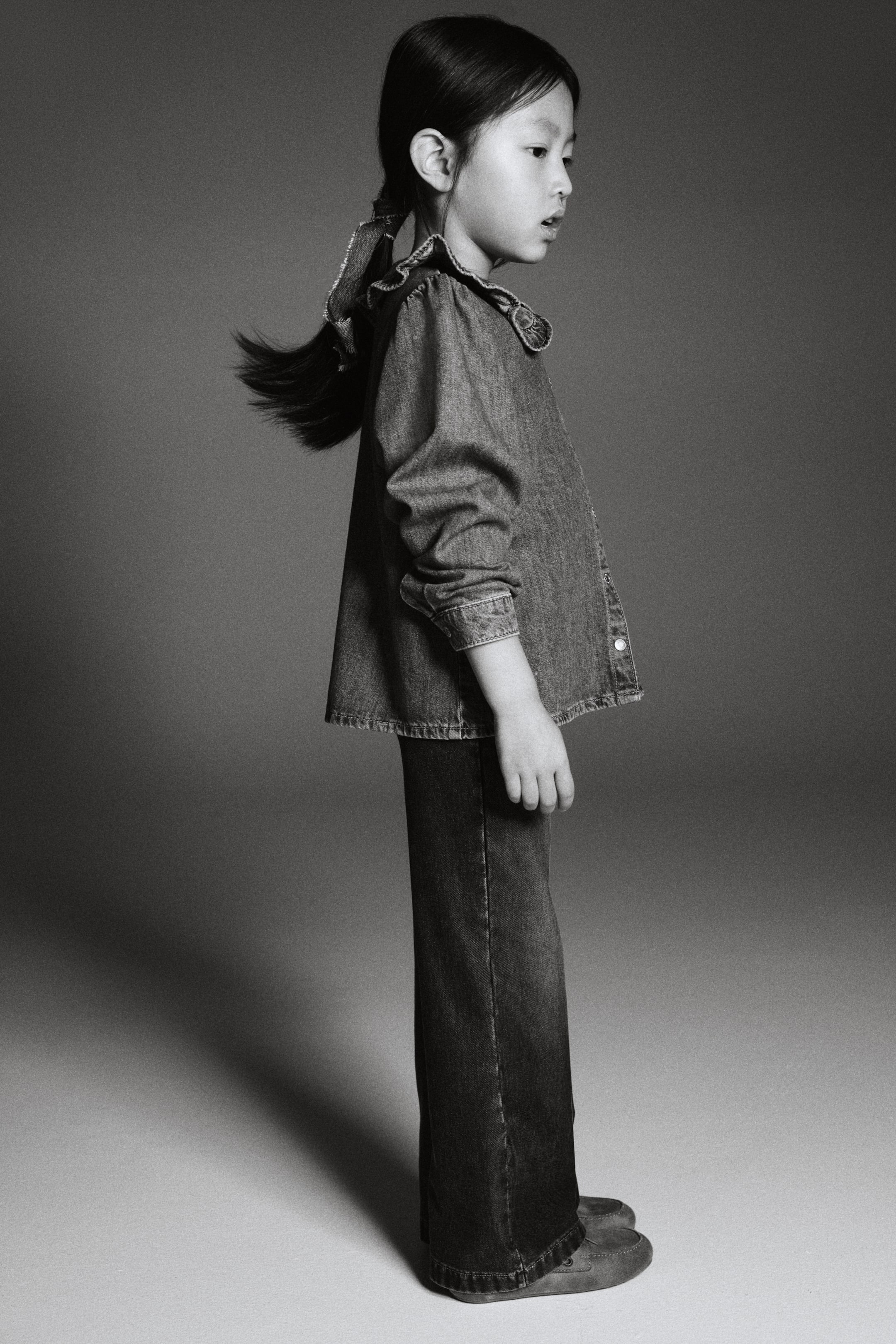 View larger image: Wide denim-look trousers - Dark denim blue - Kids | H&M IN 2