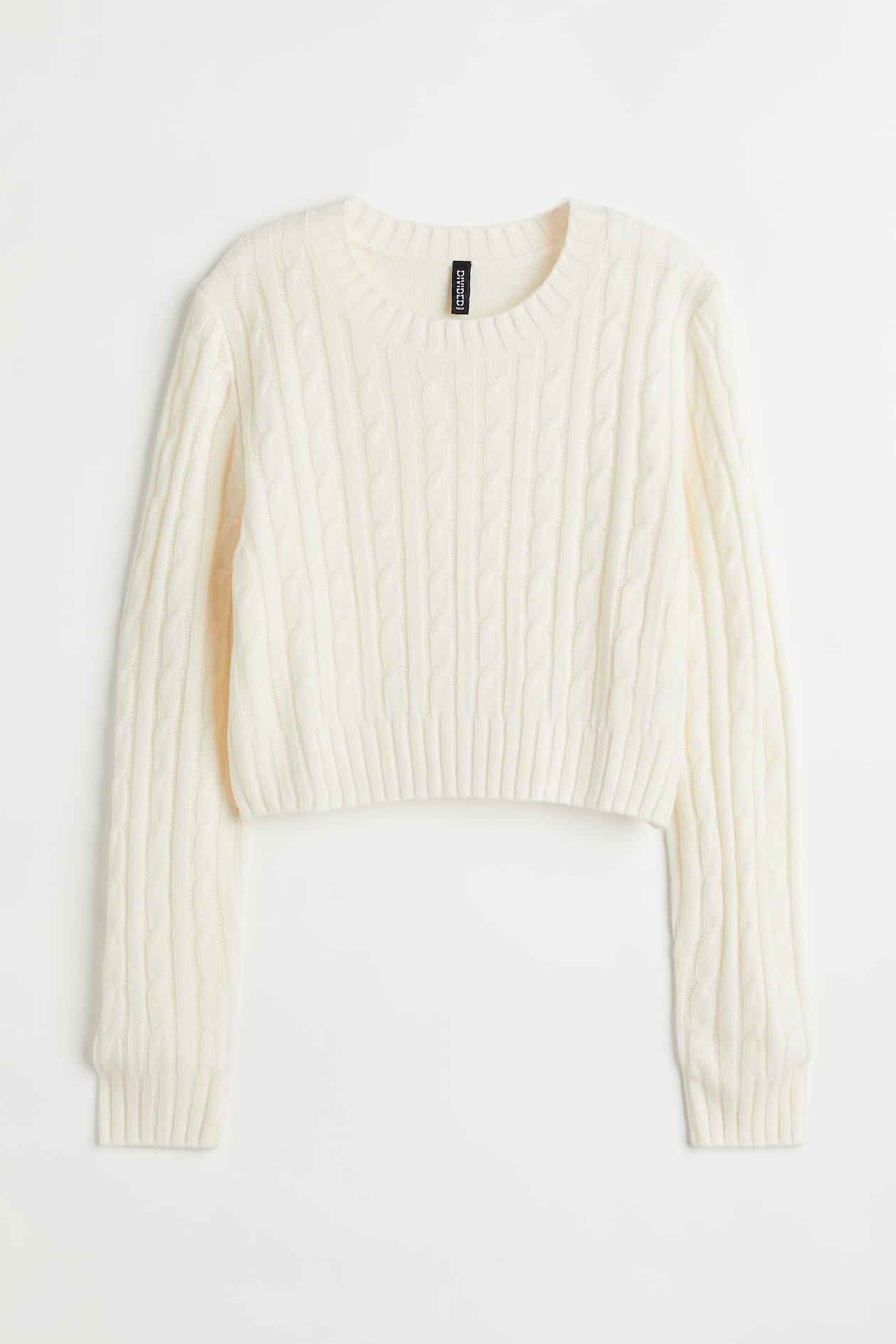 Cable-knit Sweater - Round Neck - Long sleeve - Cream - Ladies | H&M US