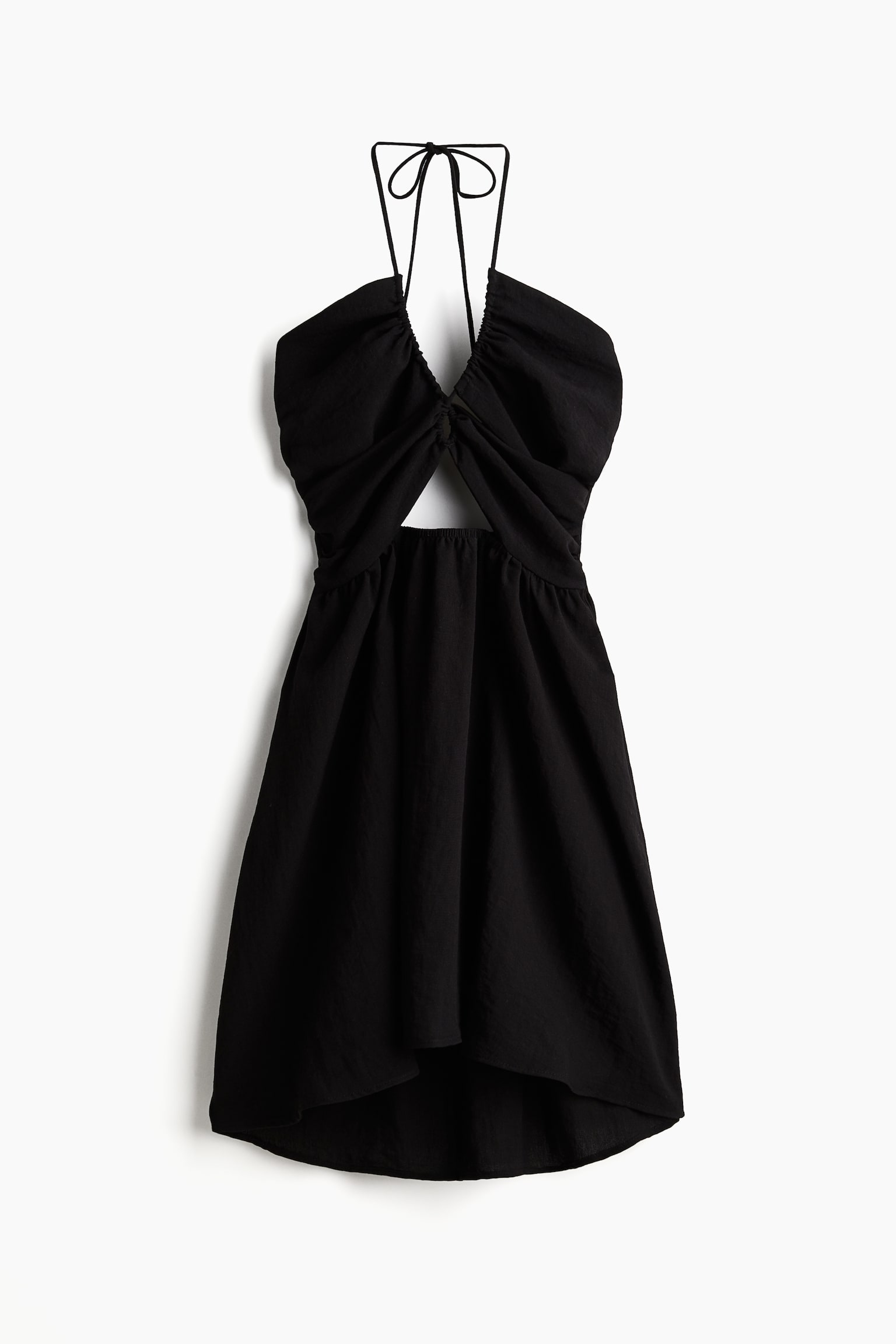 Cut-out flared-skirt dress - Black - 2