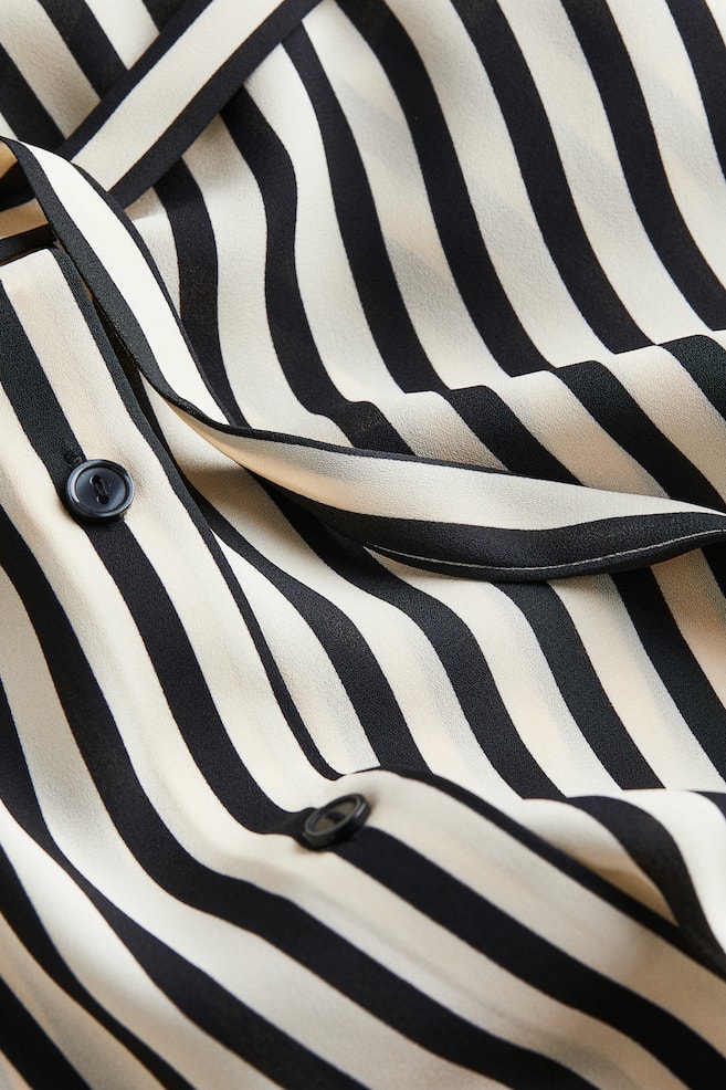 Tie-belt shirt dress - Light beige/Striped - 3